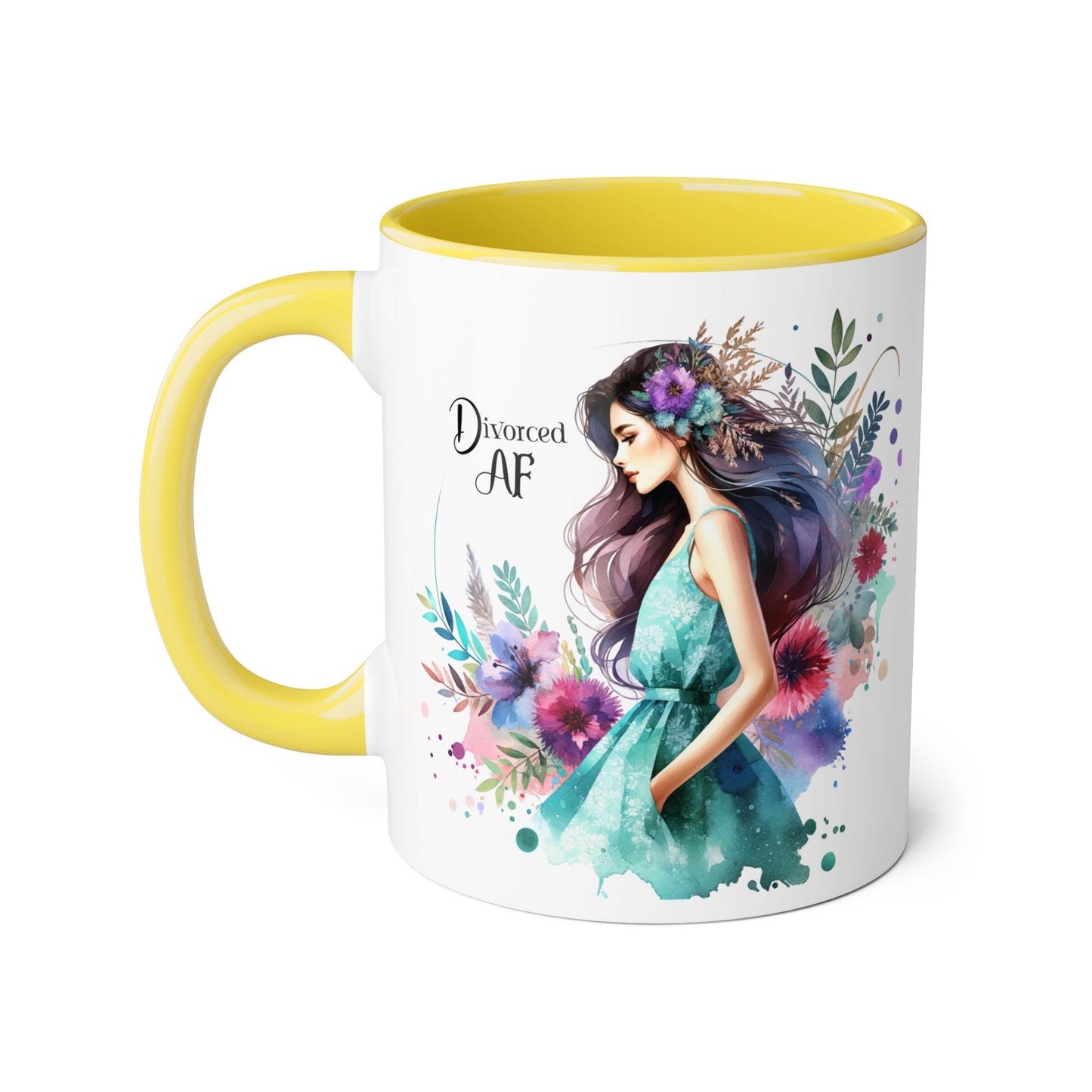 Divorced AF Accent Mug - Inspirational Coffee Cup, Unique Gift for Newly Divorced, Motivational Drinkware, Self-Care Mug