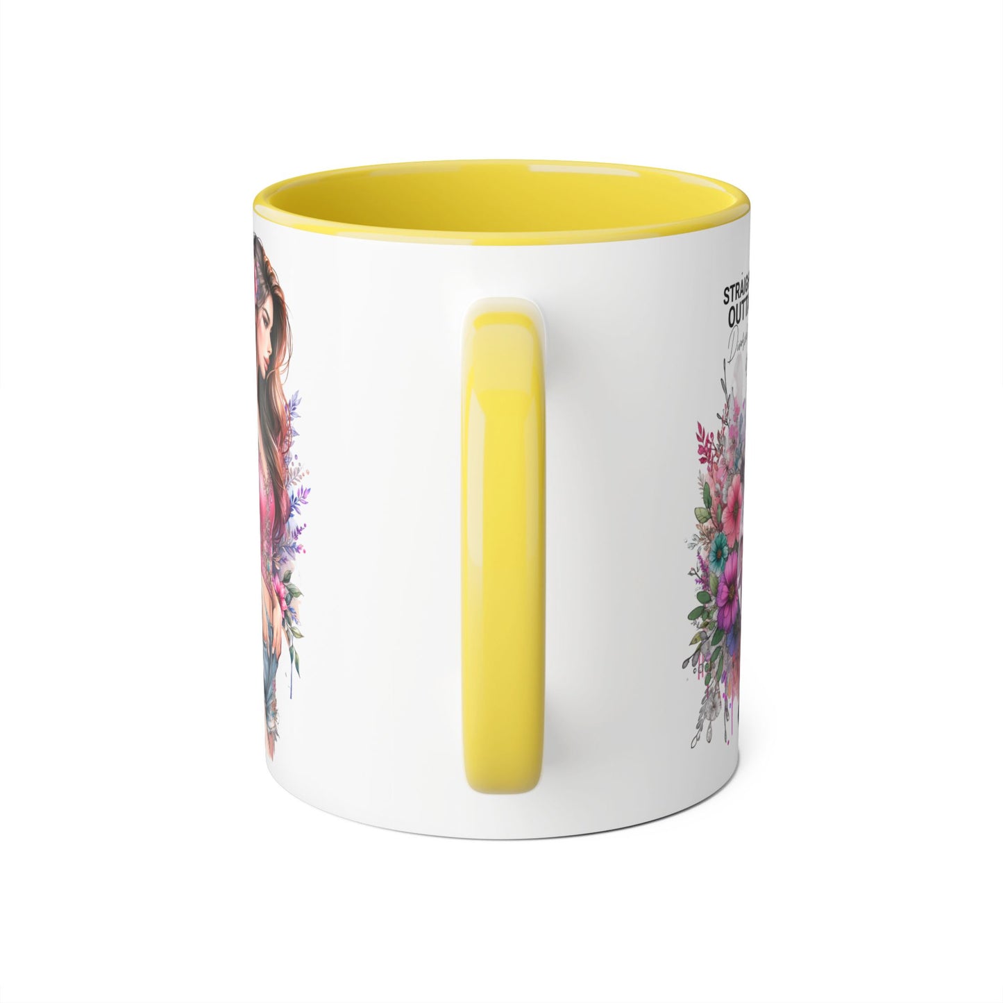 Straight Outta Divorced Humoristic Floral-Inspired Accent Mug, Perfect for Gifts, Home Decor, Coffee Lovers, Tea Enjoyers