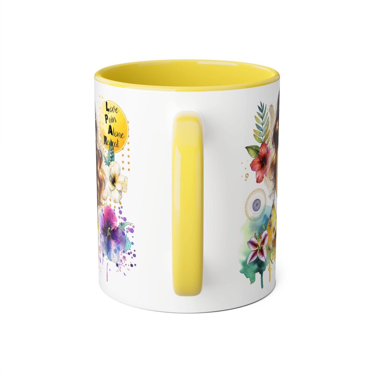 Vibrant Floral Accent Mug, Inspirational Coffee Cup, Gift for Her, Boho Art Mug, Unique Tea Mug, Home Decor