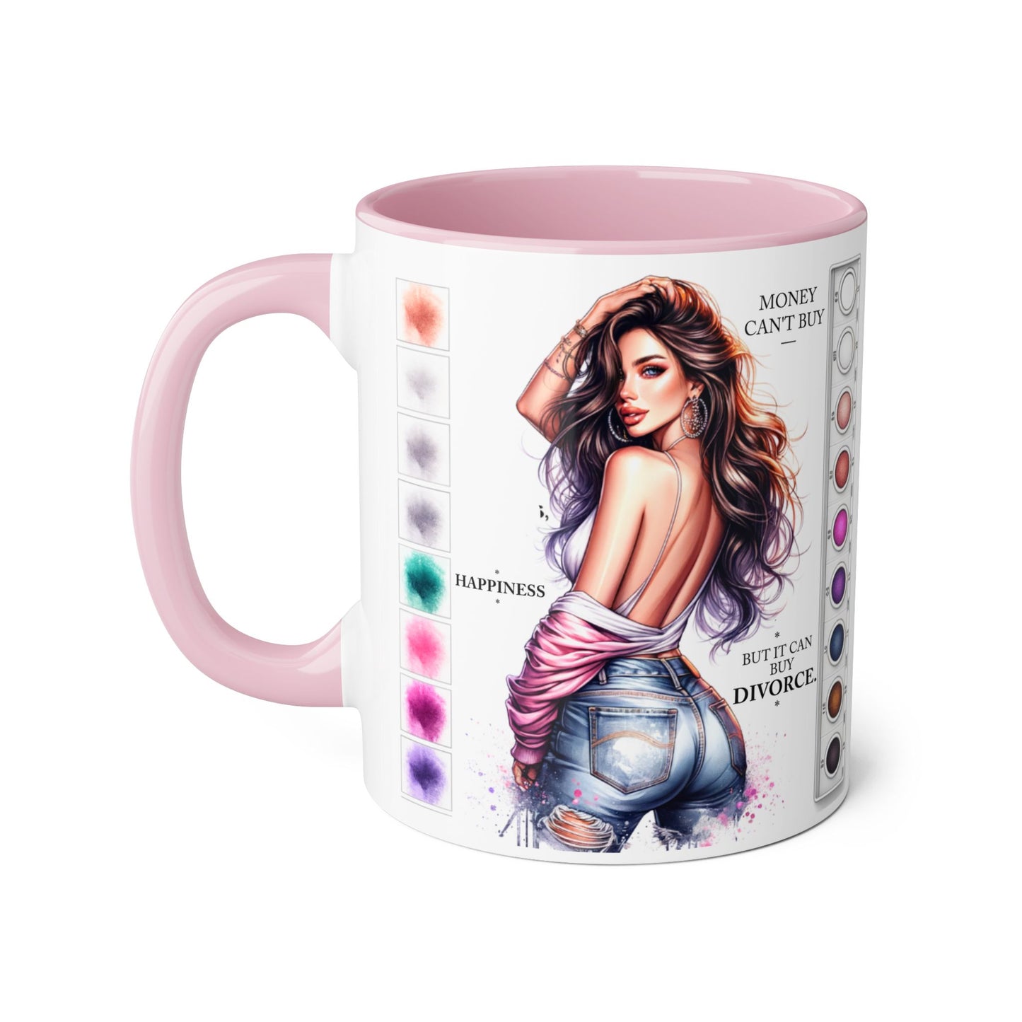 Money Can't Buy Happiness But It Can Buy Divorce Humoristic Mug, Funny Coffee Cup for Women, Gift for Best Friend, Brighten Your Day with Laughs, Inspirational Drinkware