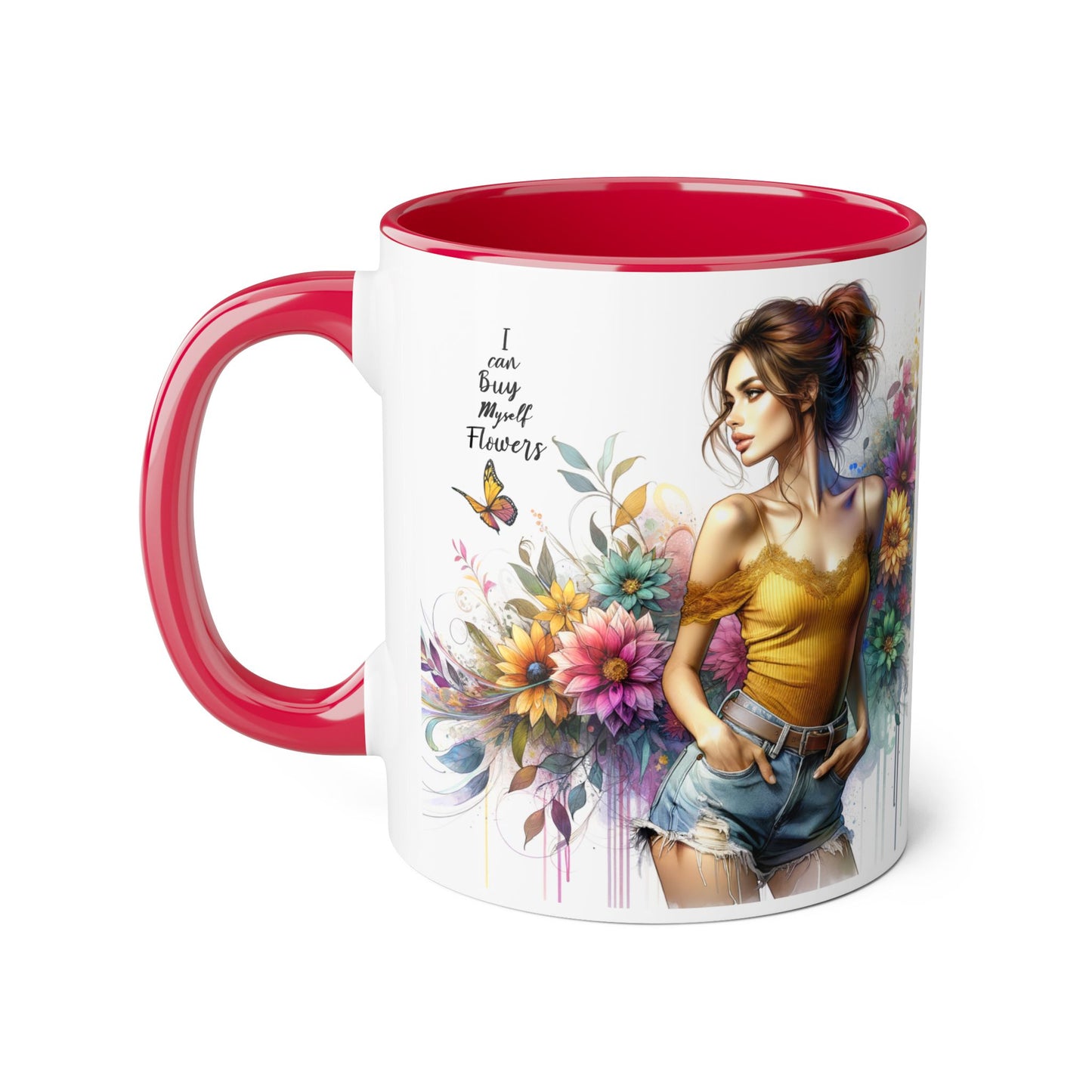 I Can Buy Myself Flowers Floral Vibes Coffee Mug, Art Mug for Flower Lovers, Gift for Gardeners, Birthday Mug, Home Decor