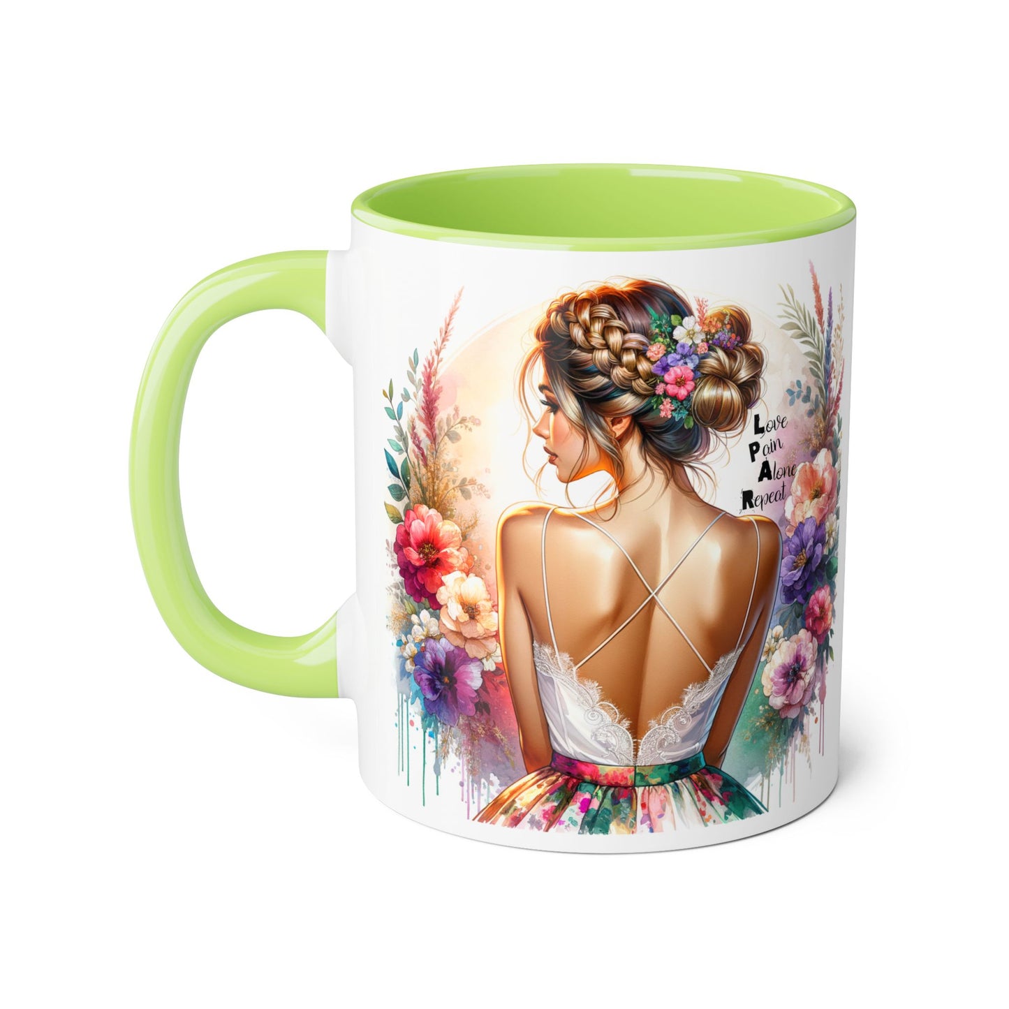 Floral Latte Mug, Inspirational Coffee Cup, Boho Style Mug, Gift for Her, Art Print Mug, Relaxing Beverage Mug