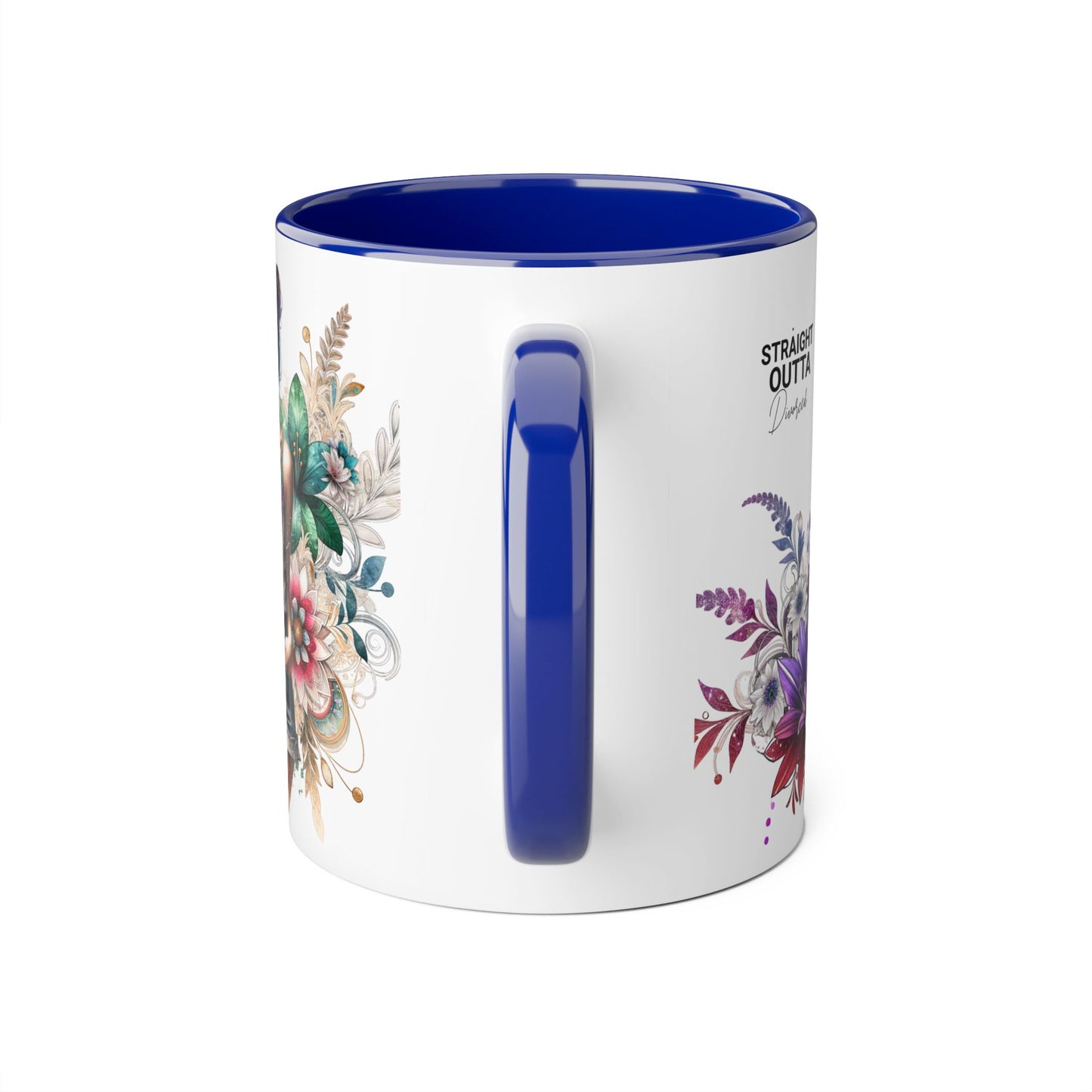 Straight Outta Divorced Humoristic Vibrant Accent Mugs, 11oz - Perfect for Gifts, Home Decor, Coffee Lovers, Birthdays, and Celebrations