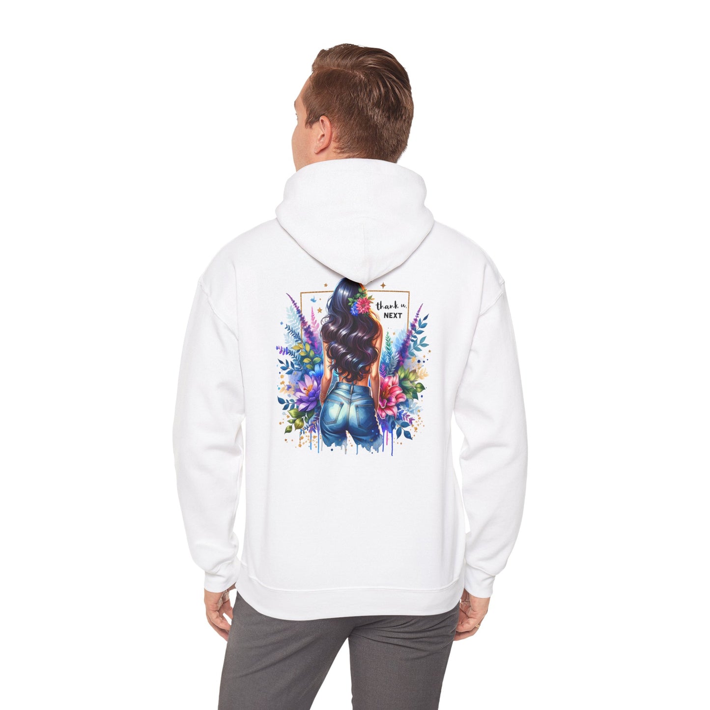 Thank U, Next Colorful Artistic Hooded Sweatshirt for Creative Souls, Stylish Gift for Art Lovers, Cozy Casual Wear, Unique Sweatshirt, Vibrant Hoodie
