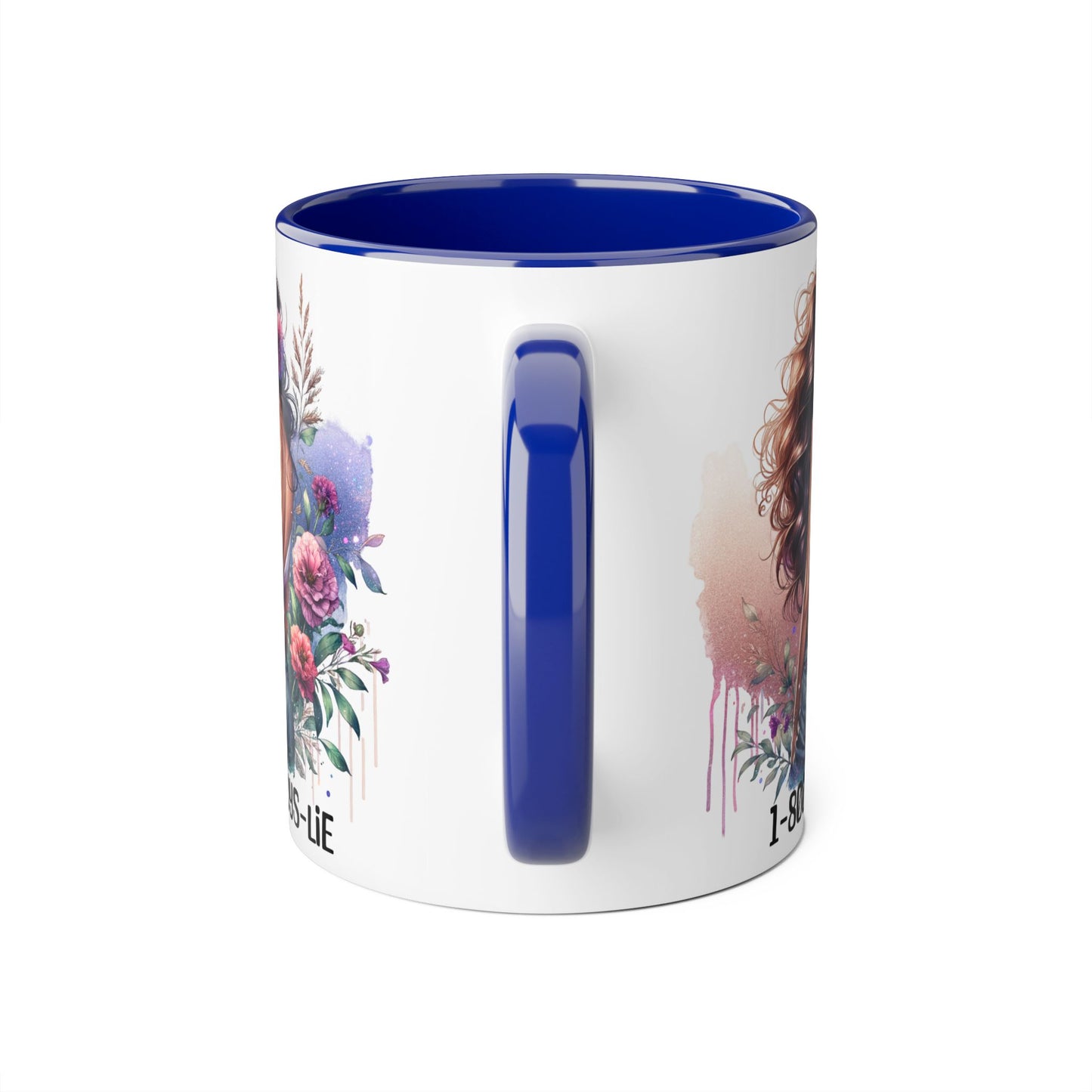 1-800-BOYS-LIE Floral Glam Accent Mug - 11oz Cool Coffee Cup for Stylish Sips, Perfect for Gifts, Parties, or Everyday Use