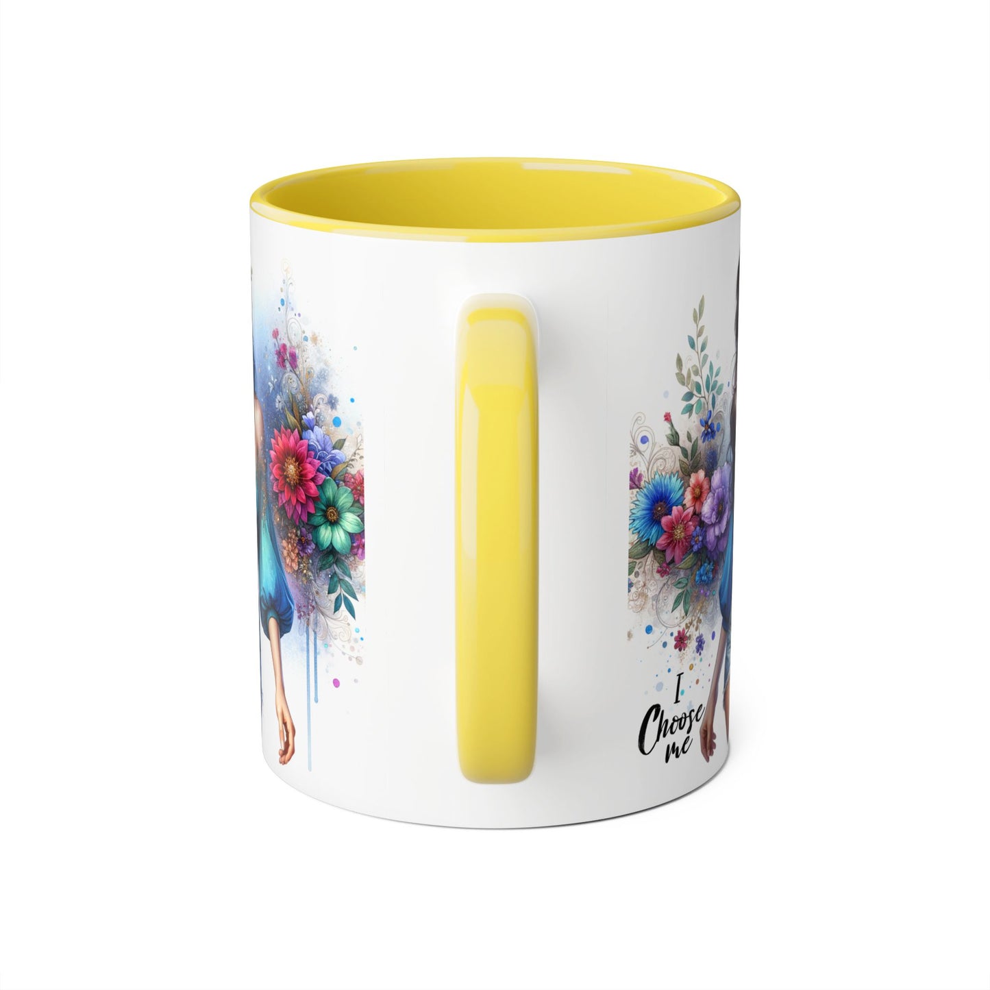 I Choose Me Boho Floral Accent Mug, Choose Me Coffee Cup, Unique Gift for Her, Art Mug, Colorful Drinkware