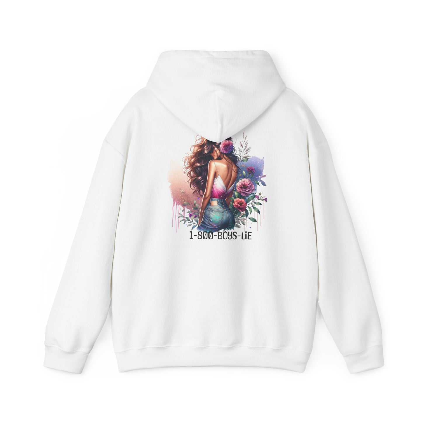 1-800-Boys-Lie Beautiful Floral Mermaid Hoodie - Unisex Heavy Blend™, Perfect for Cozy Days, Gifts, Beach Lovers, Everyday Wear