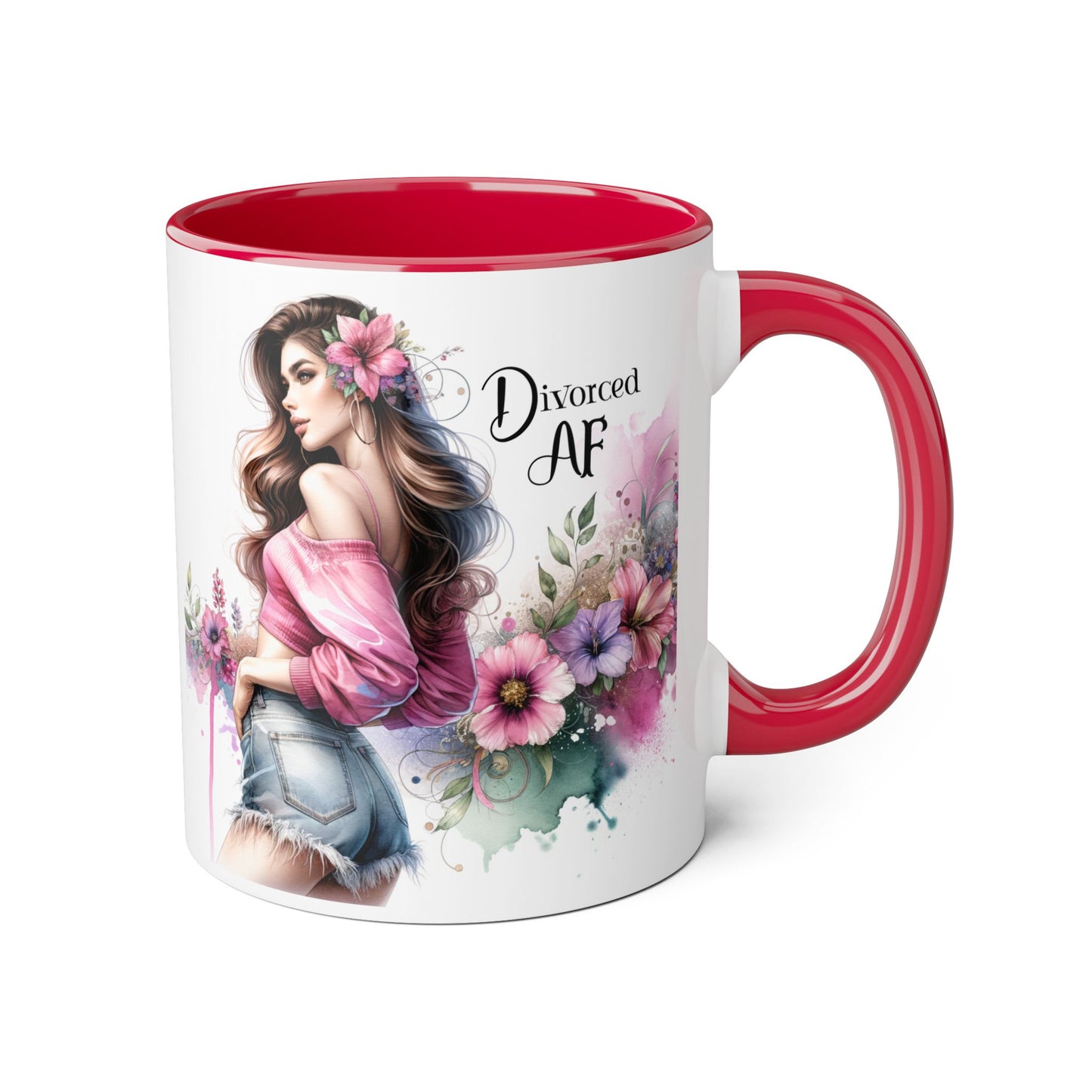 Divorced AF Accent Mug, Empowering Gift for Newly Divorced, Coffee Lover Mug, Inspirational Drinkware, Funny Divorce Humor
