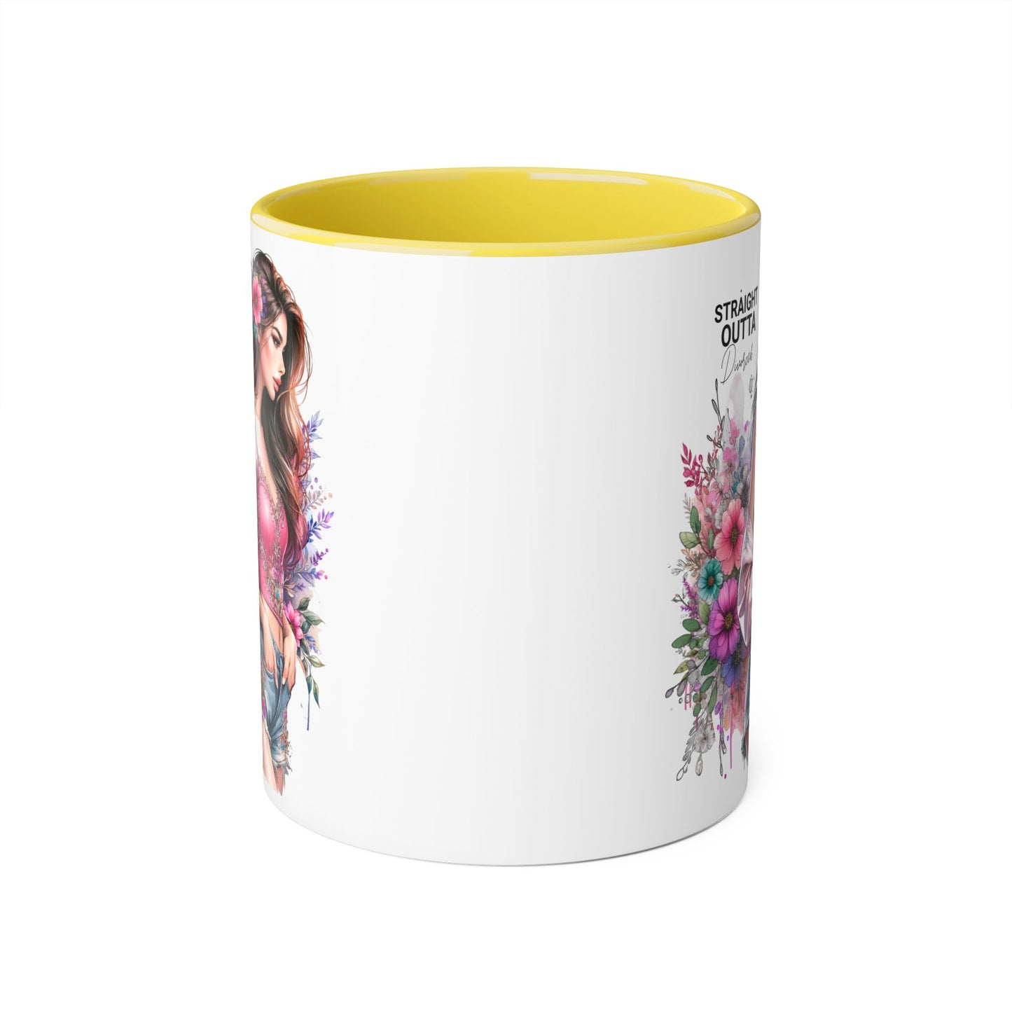 Straight Outta Divorced Humoristic Floral-Inspired Accent Mug, Perfect for Gifts, Home Decor, Coffee Lovers, Tea Enjoyers