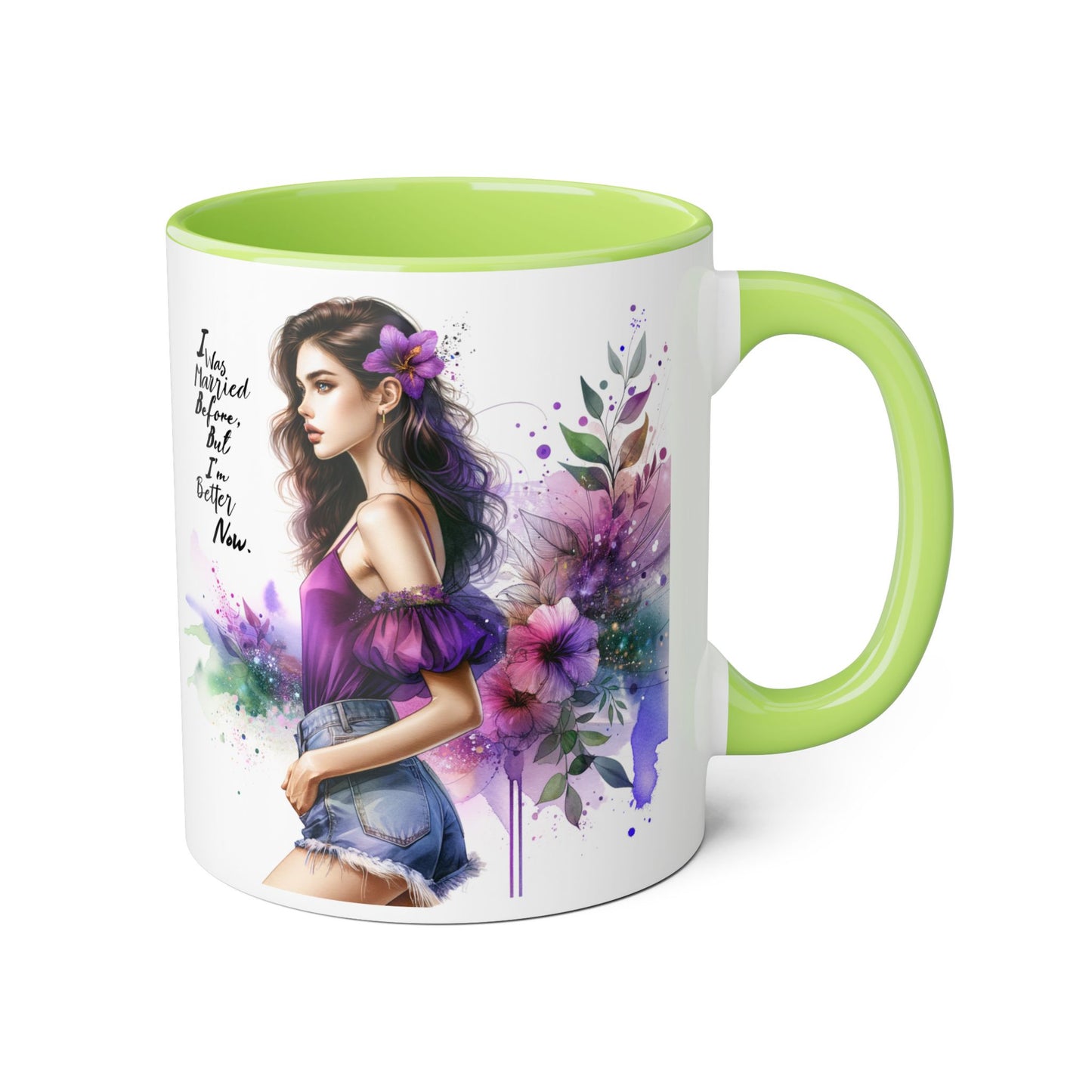I Was Married Before But I'm Better Now Humoristic Empowered Woman Mug, Inspirational Coffee Cup, Motivational Gift for Her, Affirmation Mug, Unique Artwork Mug