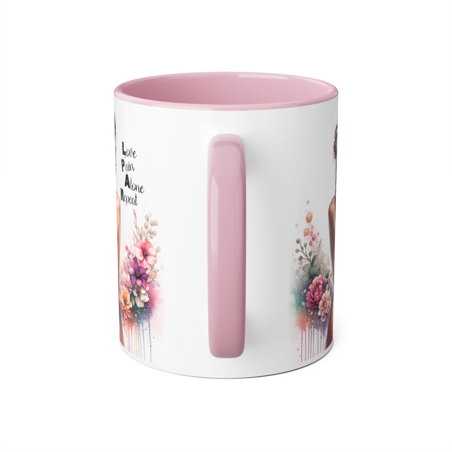 Artistic Floral Accent Mug - Inspirational Gift for Women, Coffee Lover's Decor, Unique Tea Mug, Perfect for Birthdays, Self-Care