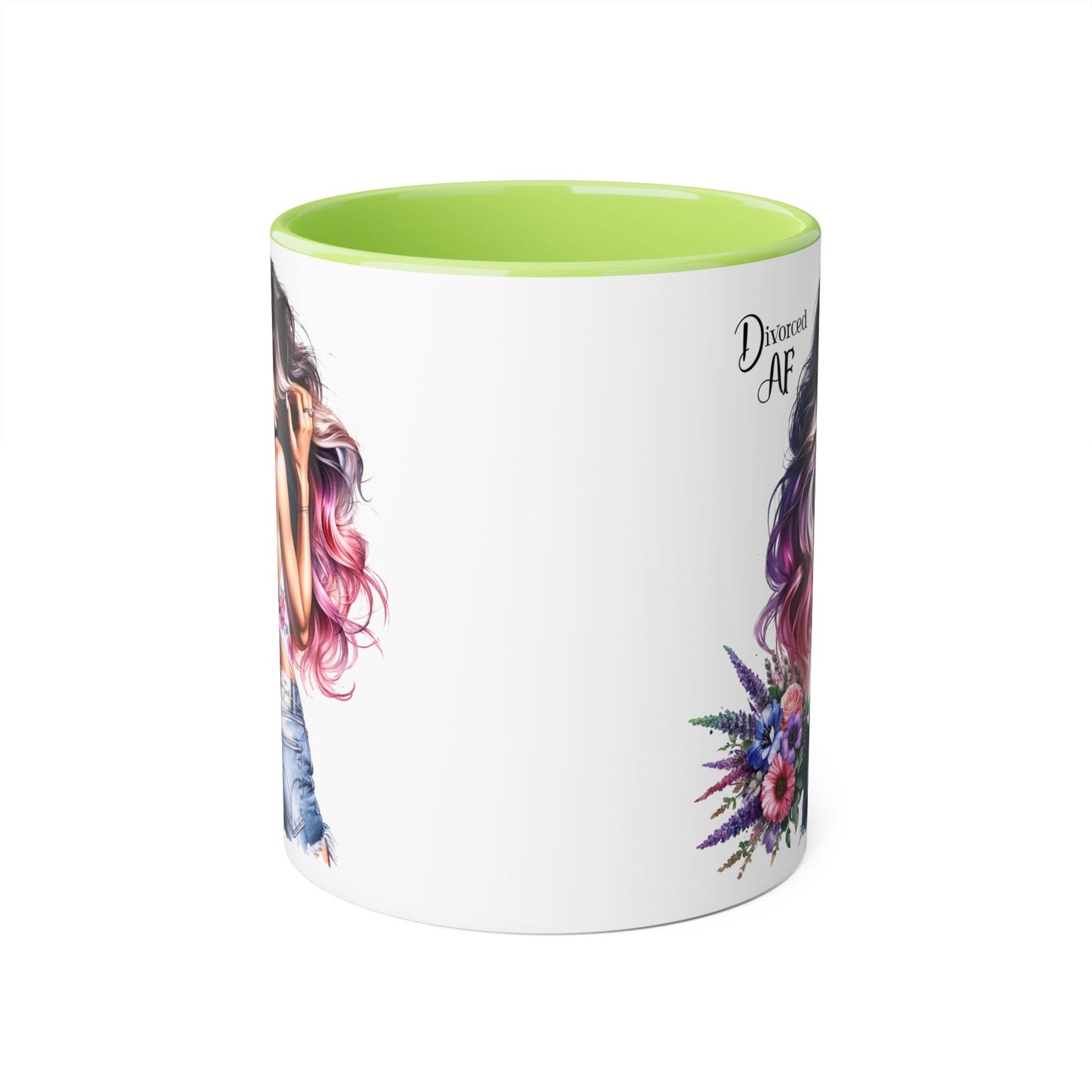 Dreamy Diva Accent Mug, Coffee Cup, Divorced AF Floral Design, Gift for Her, Unique Women’s Mug, Birthday Present, Relaxing Tea Cup