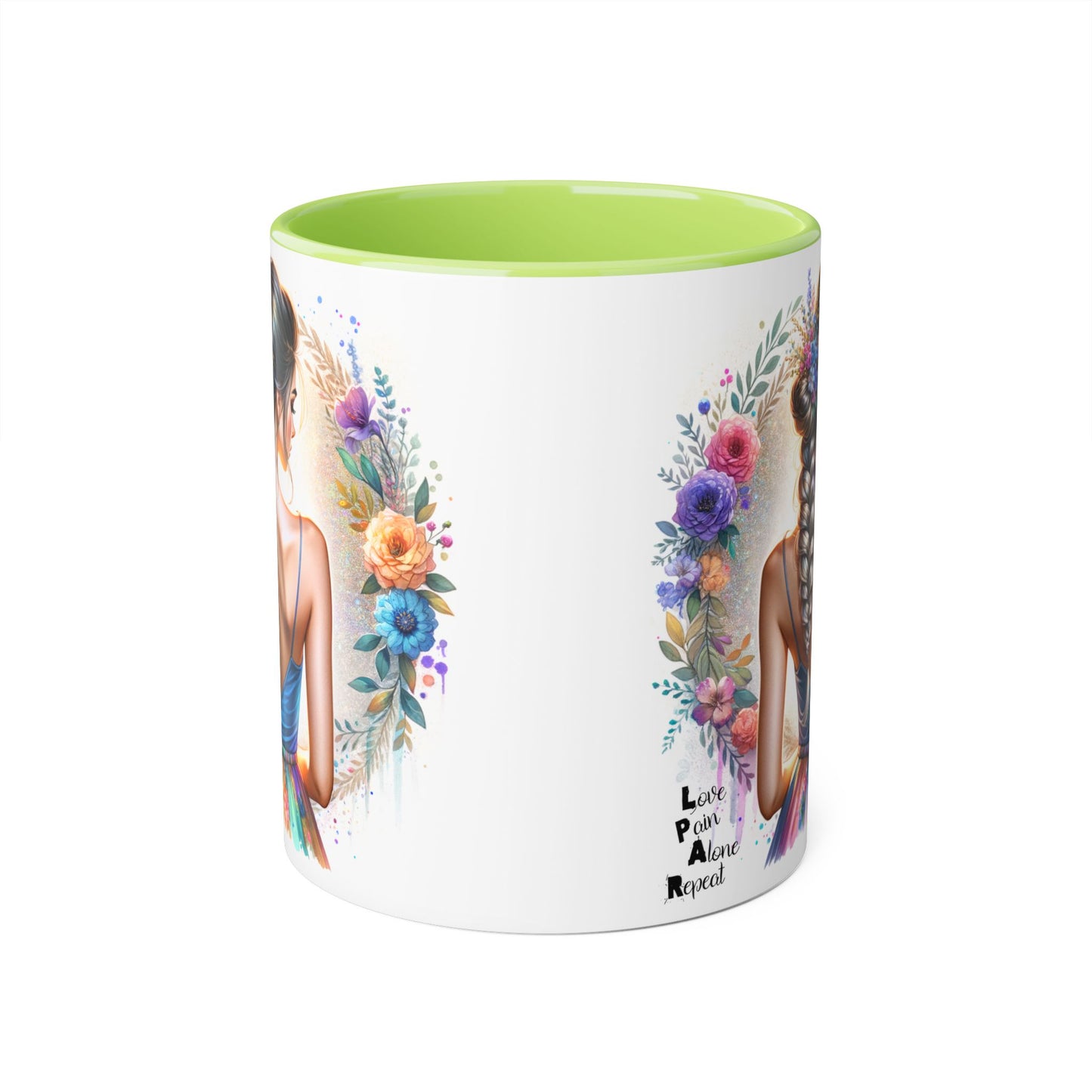 Artistic Accent Mug, Floral Coffee Cup, Unique Gifts for Her, Inspirational Drinkware, Love Yourself Mugs, Boho Style