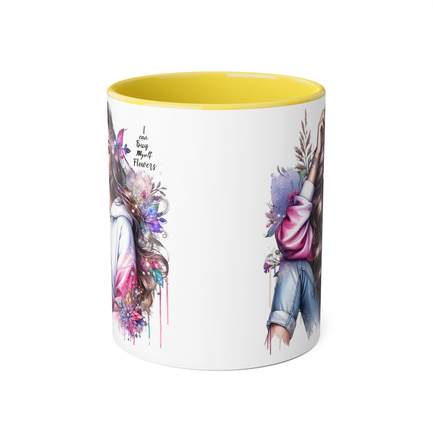 I Can Buy Myself Flowers Artistic Floral Accent Mug | I Keep My Hopes + Dreams, Coffee Cup for Gifts, Home Decor, Birthdays, Self-Care, Tea Lovers
