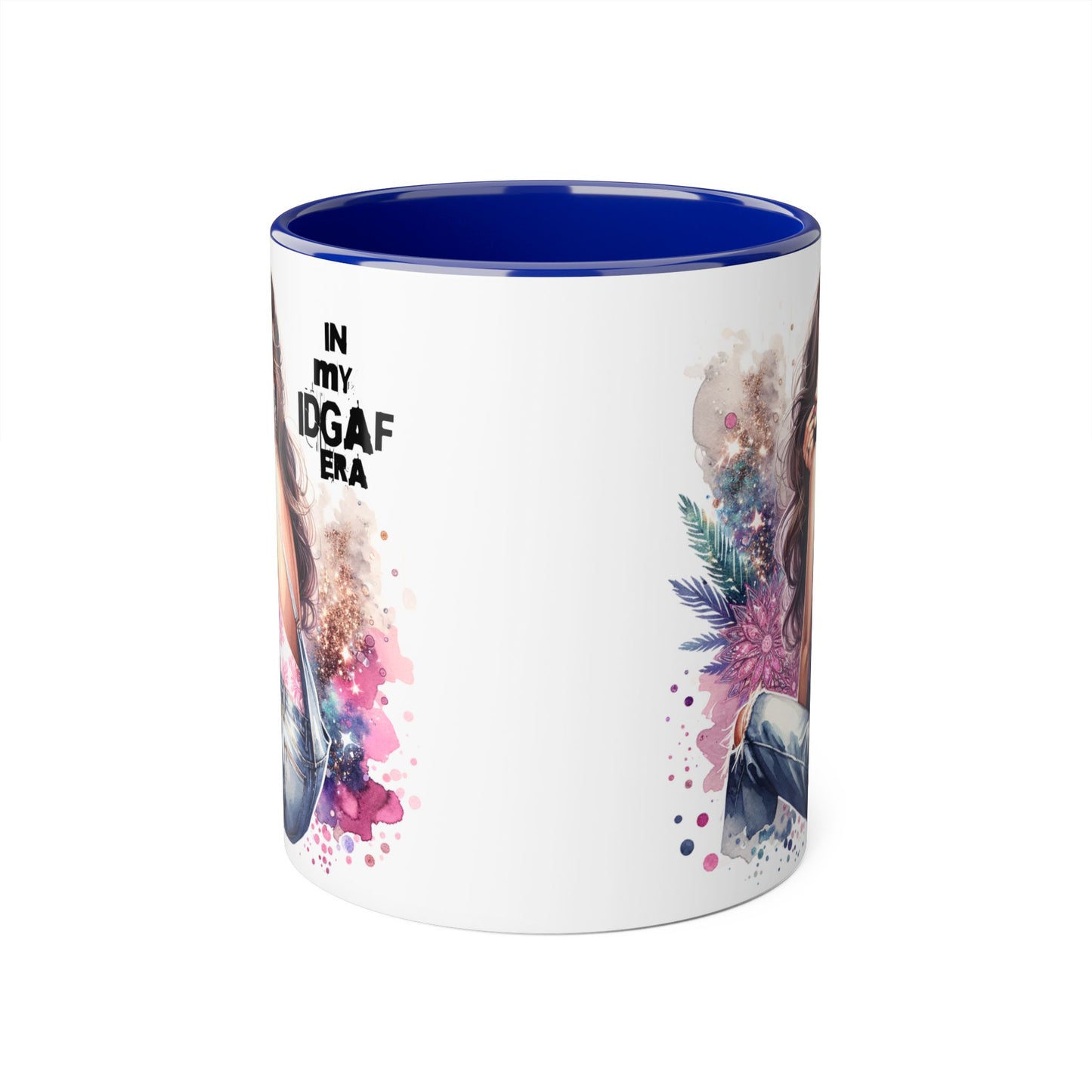 Stylish IDGAF Era Accent Mug, Empowering Gift for Her, Cute Coffee Cup, Trendy Drinkware, Funny Quote Mug, Perfect for Gifting