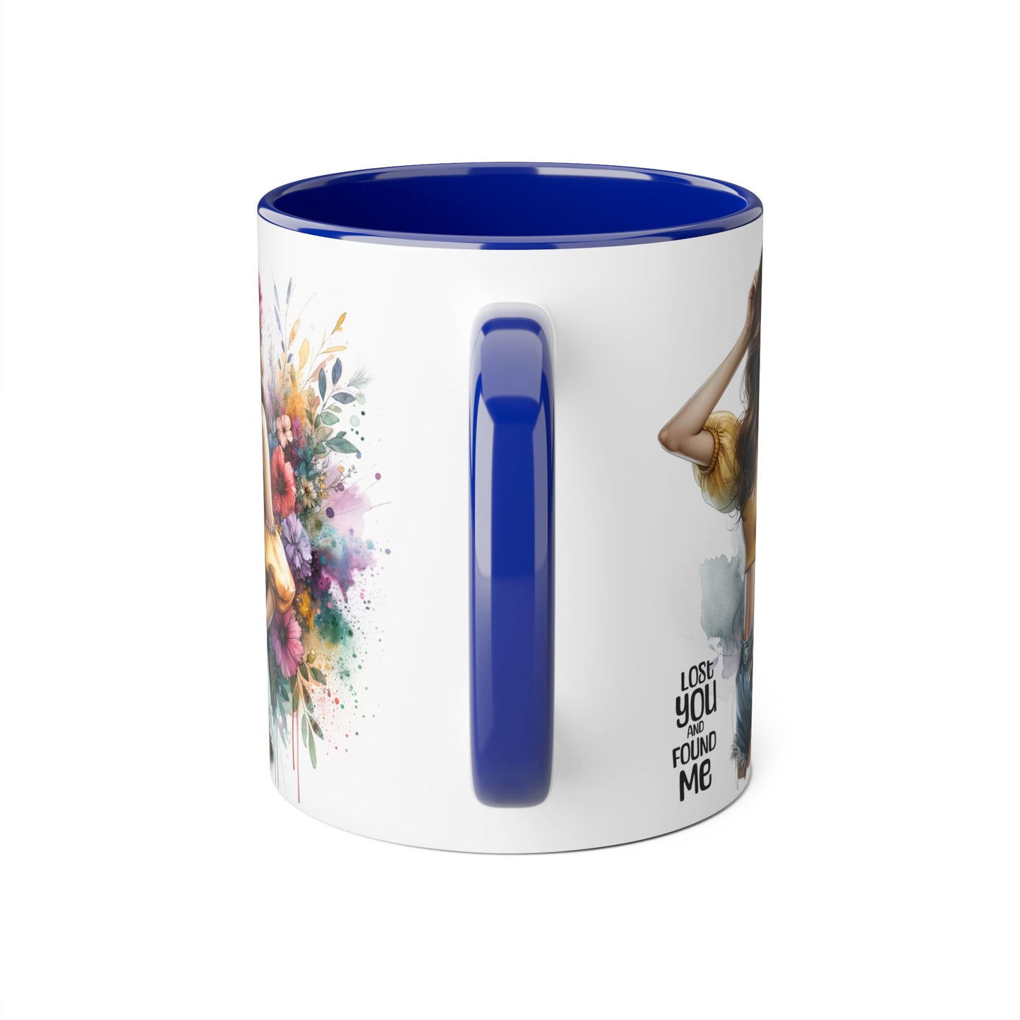 Lost You and Found Me Floral Accent Mug, Empowering Coffee Cup, Vibrant Gift for Friends, Motivational Drinkware, Perfect for Home or Office