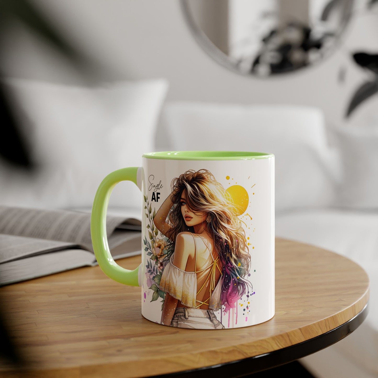 Single AF Chic Single AF Mug | Trendy Coffee Cup for Single Mood | Perfect Gift for Friends, Birthdays, Housewarming, Inspirational Decor