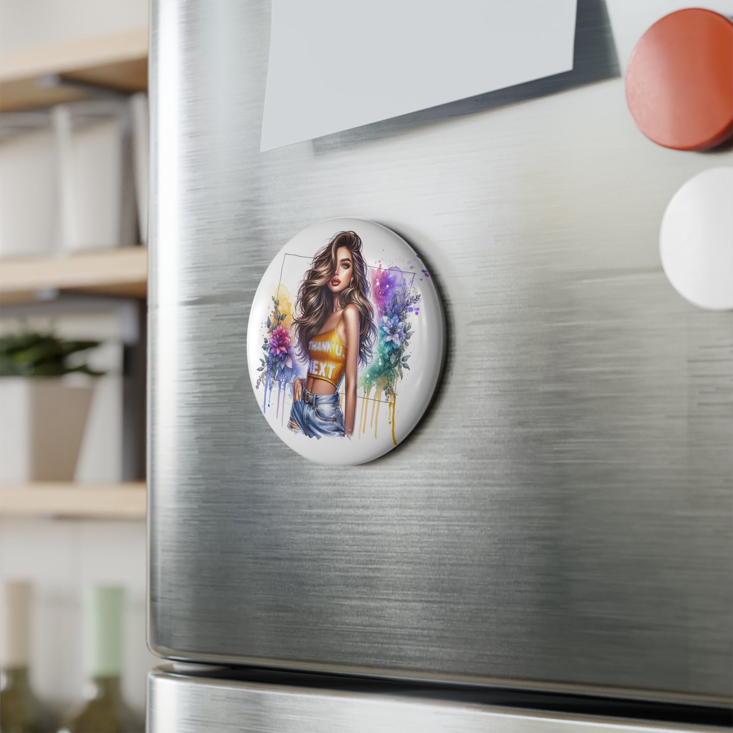 Thank U, Next Decorative Round Magnet, Gifts for Her, Refrigerator Decor, Chic Home Accessory, Unique Birthday Gift