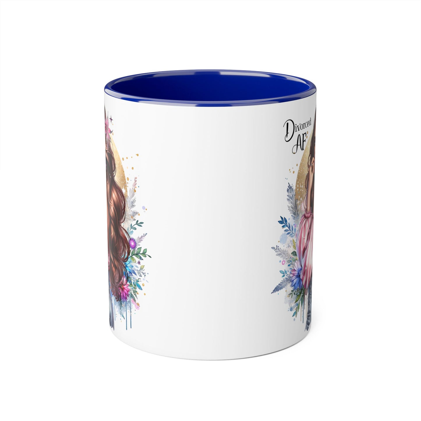 Empowered Diva Mug-Divorced AF, 11oz - Dreamy Floral Design, Perfect Gift for Divorced Friends, Birthday, Self-Care, Coffee Lovers