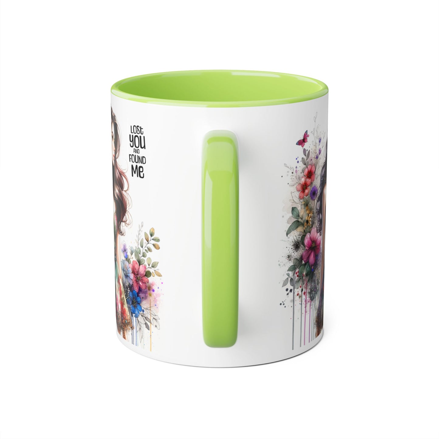 Lost You and Found Me Floral Accent Mug, Coffee Cup Gift for Her, Inspirational Drinkware, Home Decor, Birthday Present