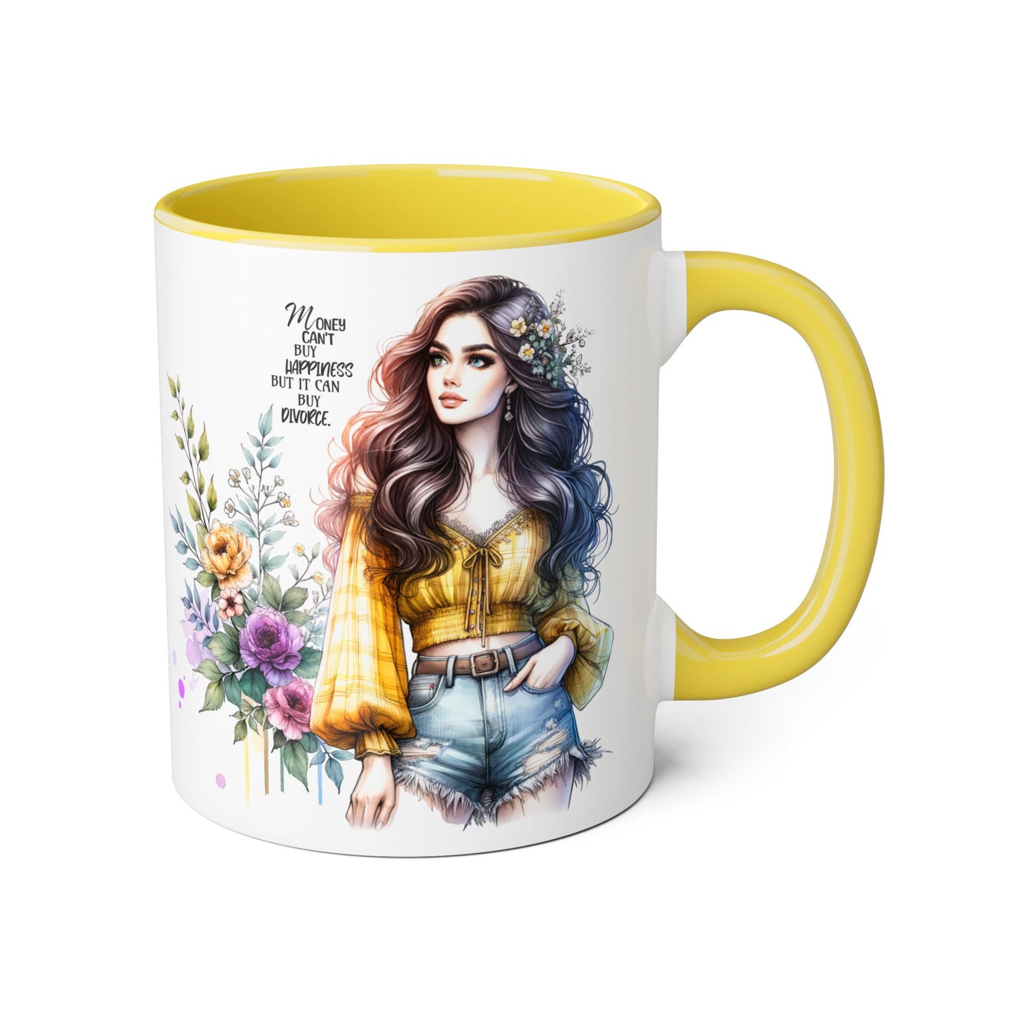 Mug Money Can't Buy Happiness But It Can Buy Divorce Humoristic 11oz Accent Mug