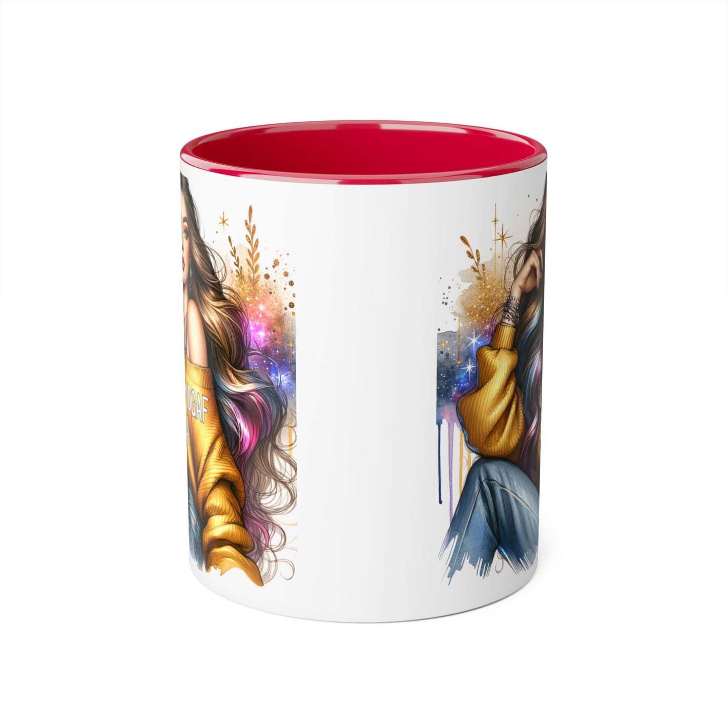 Chic IDGAF Accent Mug, Cool Coffee Cup, Trendy Drinkware, Stylish Gift, Artful Mug for Her