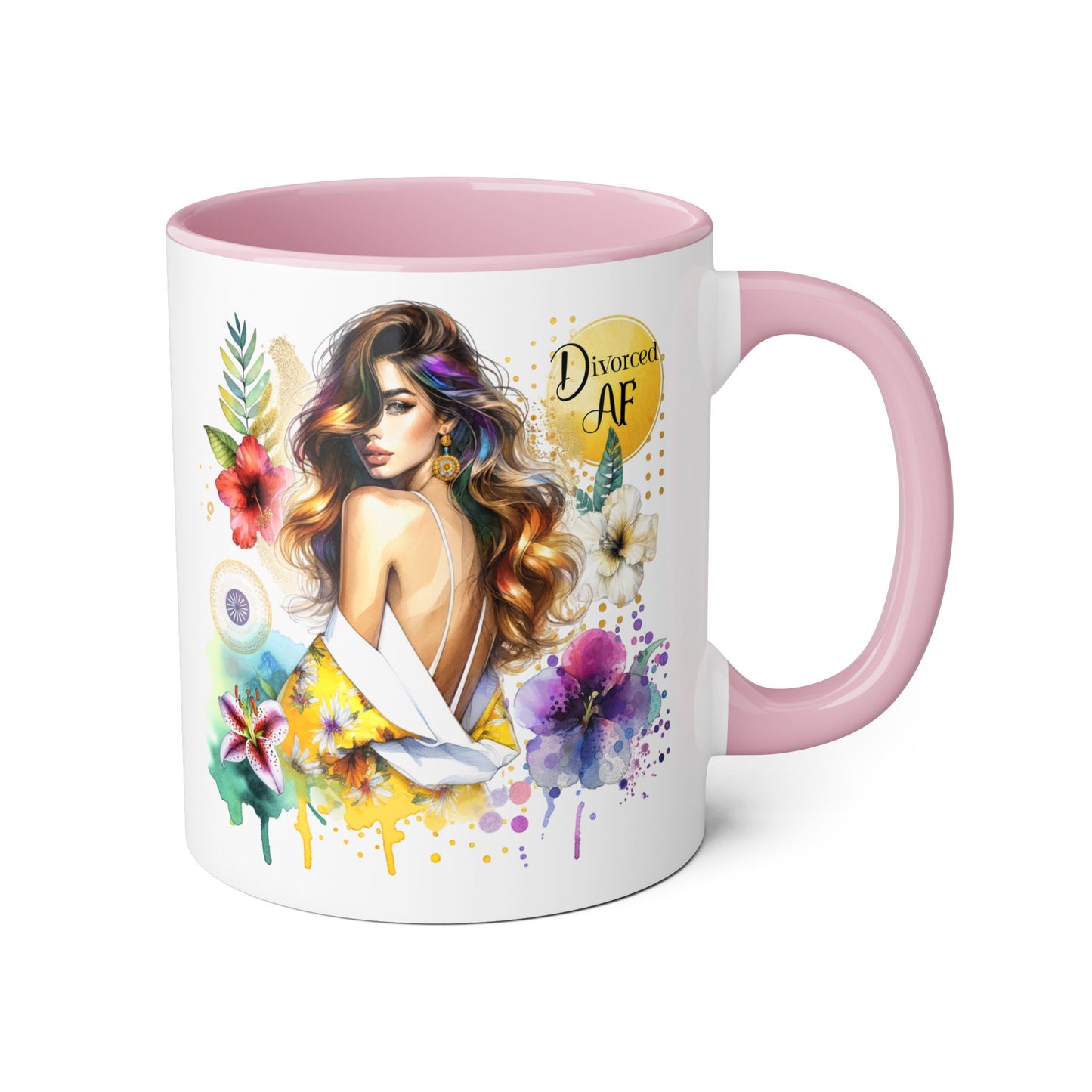 Vibrant Floral Accent Mug for Dreamers, Unique Coffee Cup, Gift for Her, Inspirational Beverage Mug, Boho Style Drinkware