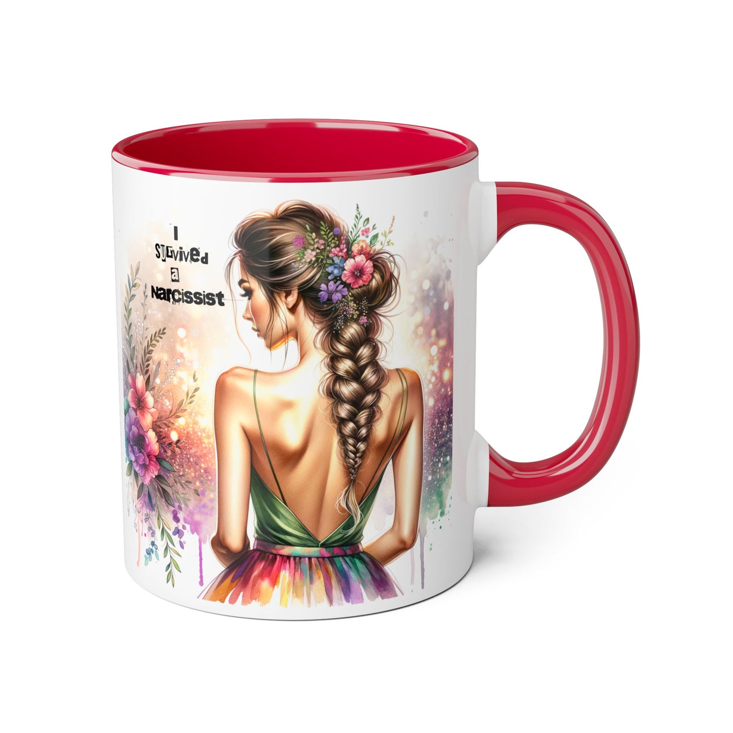 Colorful Floral Accent Mug