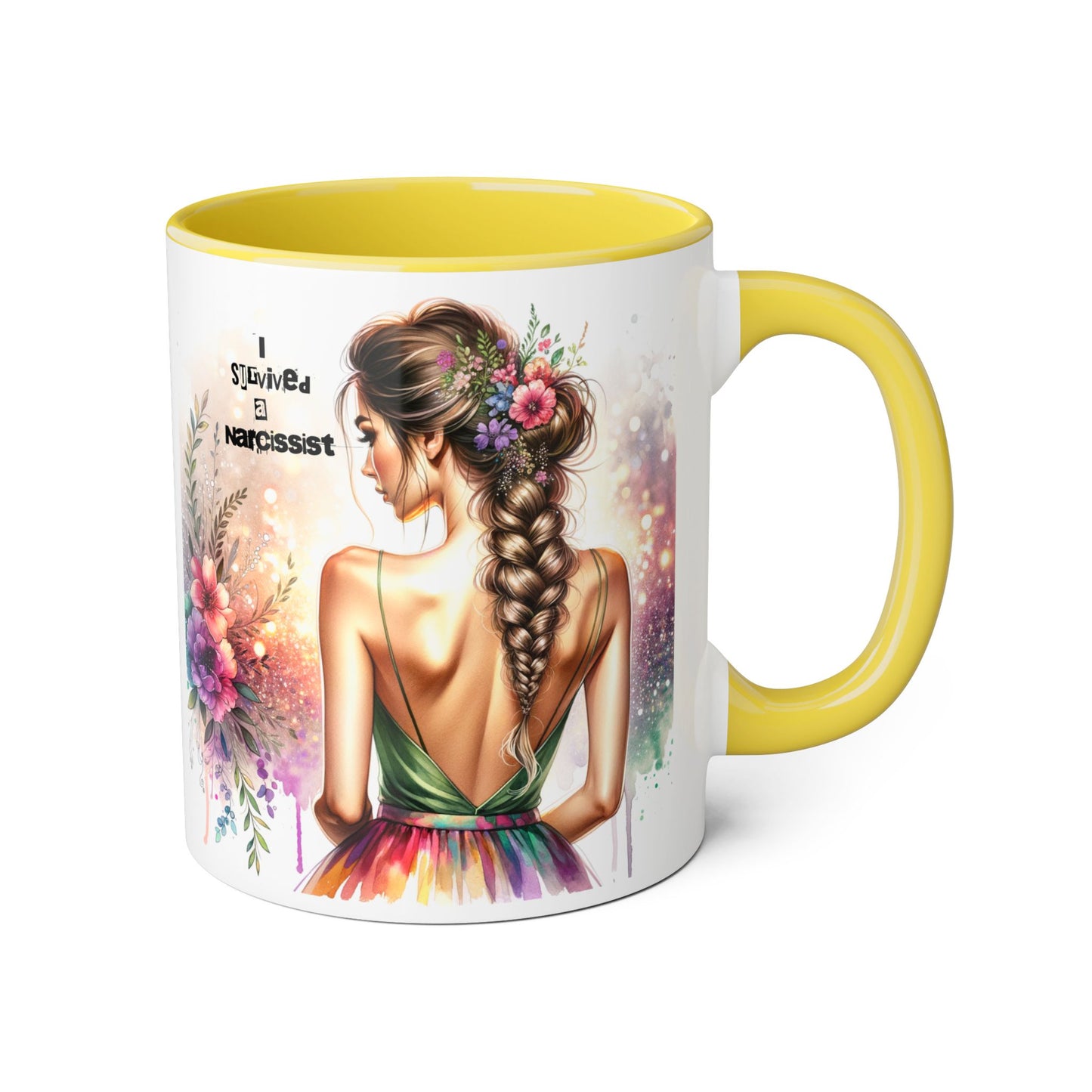 Colorful Floral Accent Mug
