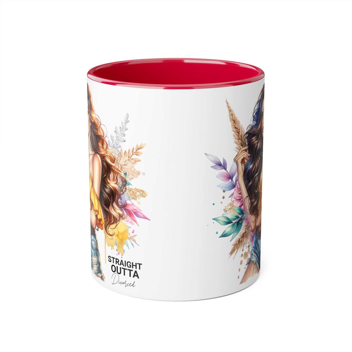 Straight Outta Divorced Humoristic Vibrant Accent Mug for Coffee Lovers, Perfect Gift for Birthdays, Anniversaries, or Home Decor