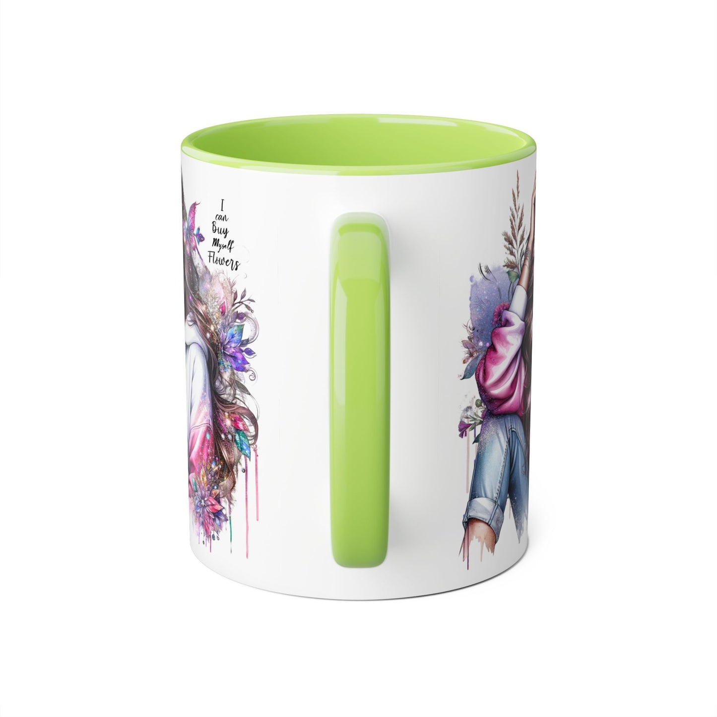 I Can Buy Myself Flowers Artistic Floral Accent Mug | I Keep My Hopes + Dreams, Coffee Cup for Gifts, Home Decor, Birthdays, Self-Care, Tea Lovers
