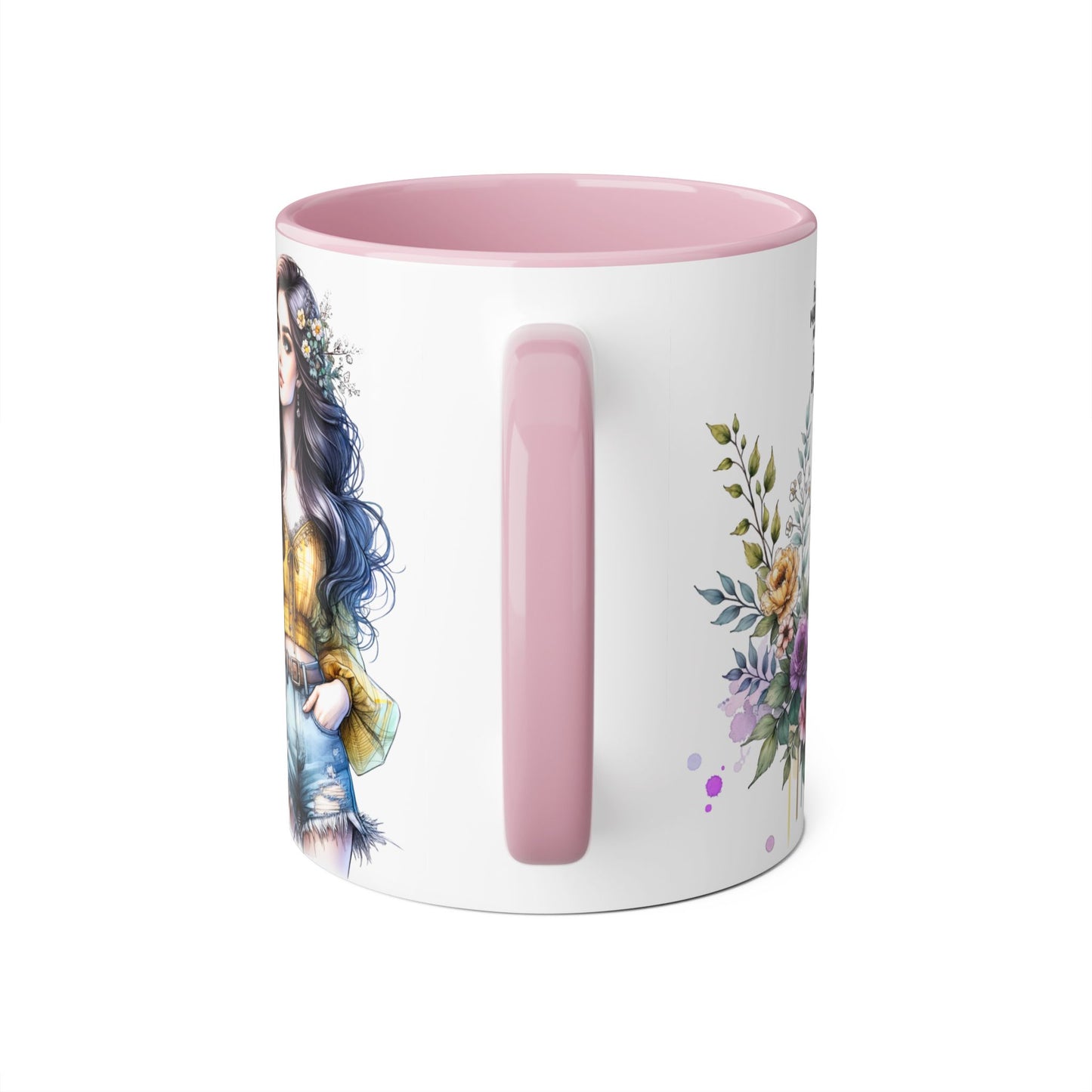 I Don't Make Mistakes, I Date Them Boho Floral Accent Mug, Coffee Cup, Gift for Her, Inspirational Mug, Birthday Gift, Women Empowerment