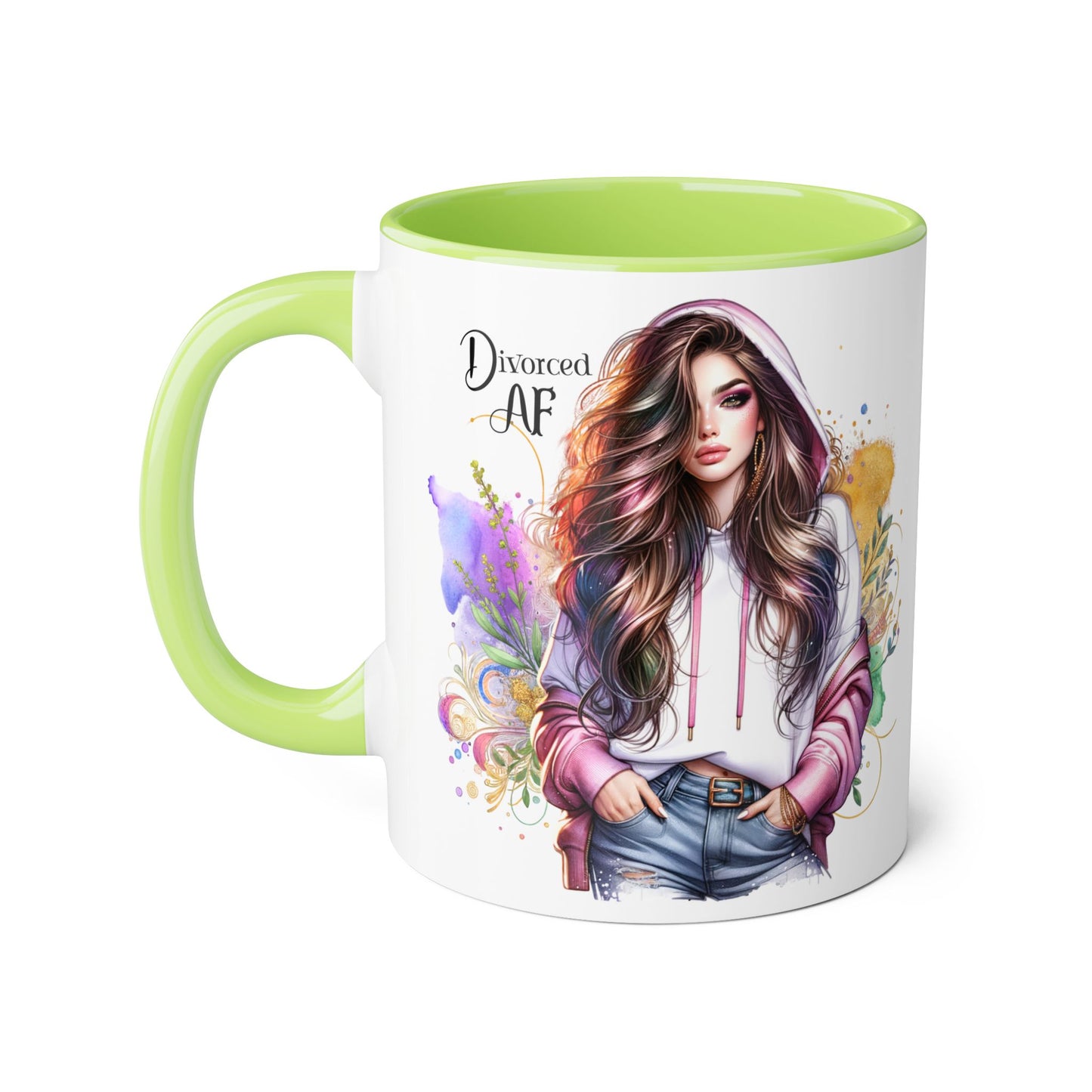 Divorced AF Accent Mug, 11oz - Empowering Coffee Cup for Strong Women, Gift for Divorcee, Self-Care Mug, Celebrate New Beginnings