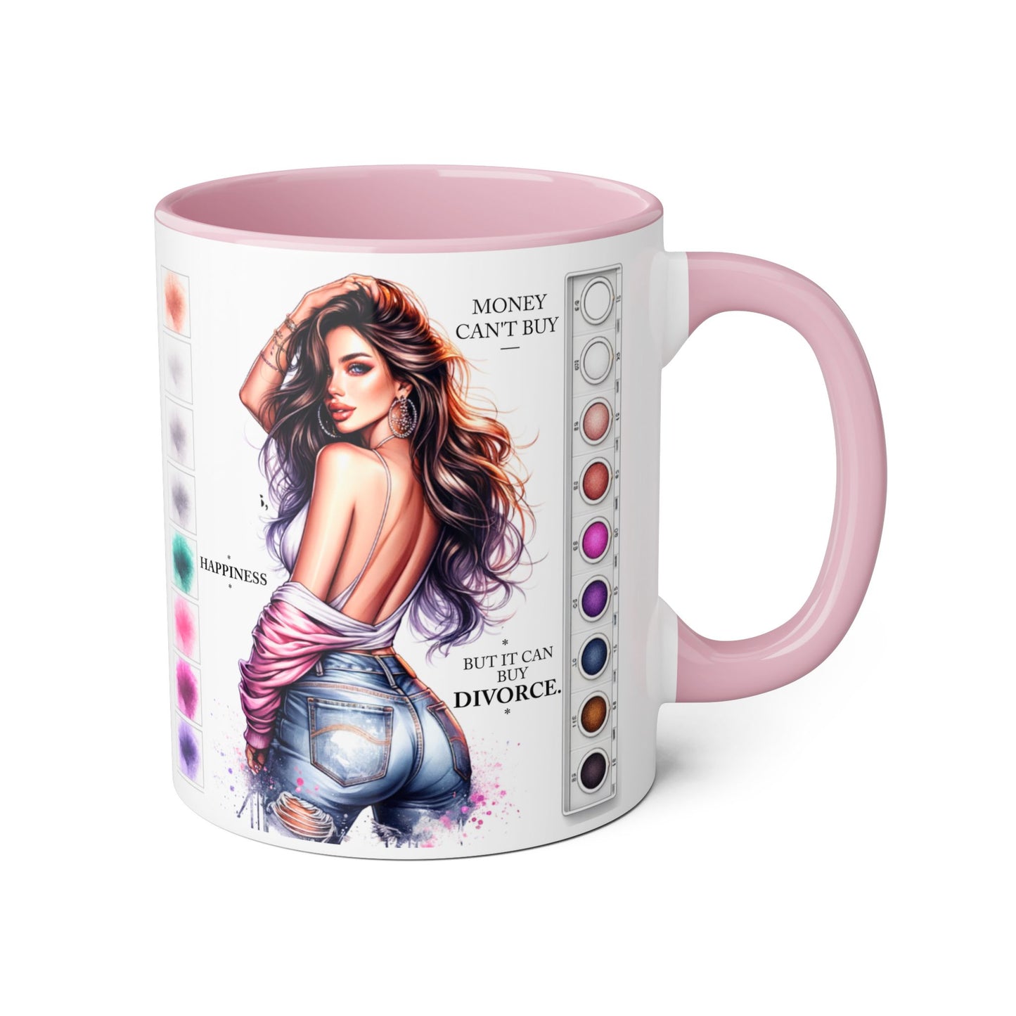 Money Can't Buy Happiness But It Can Buy Divorce Humoristic Mug, Funny Coffee Cup for Women, Gift for Best Friend, Brighten Your Day with Laughs, Inspirational Drinkware