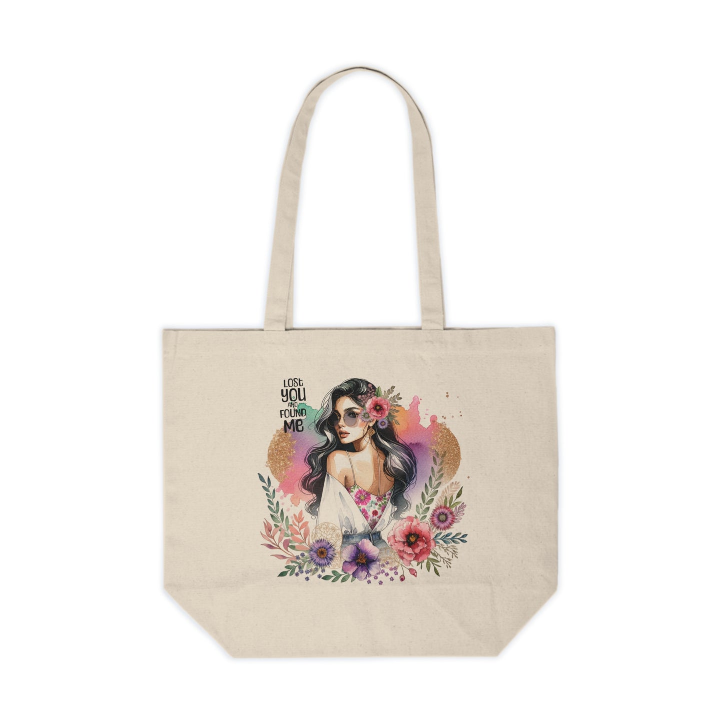 Lost You and Found Me Chic Floral Canvas Tote Bag - Cute Reusable Shopping Bag, Eco-Friendly Handbag, Gift for Her, Beach Tote, Grocery Bag