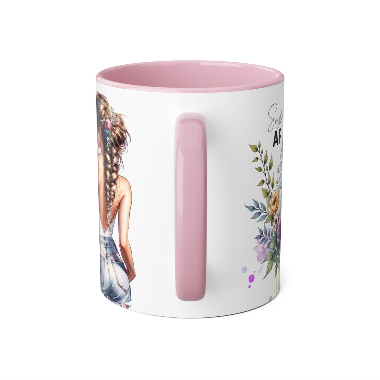 Single AF Chic Floral Accent Mug for Single Ladies | Perfect Gift for Birthdays, Weddings, or Just Because