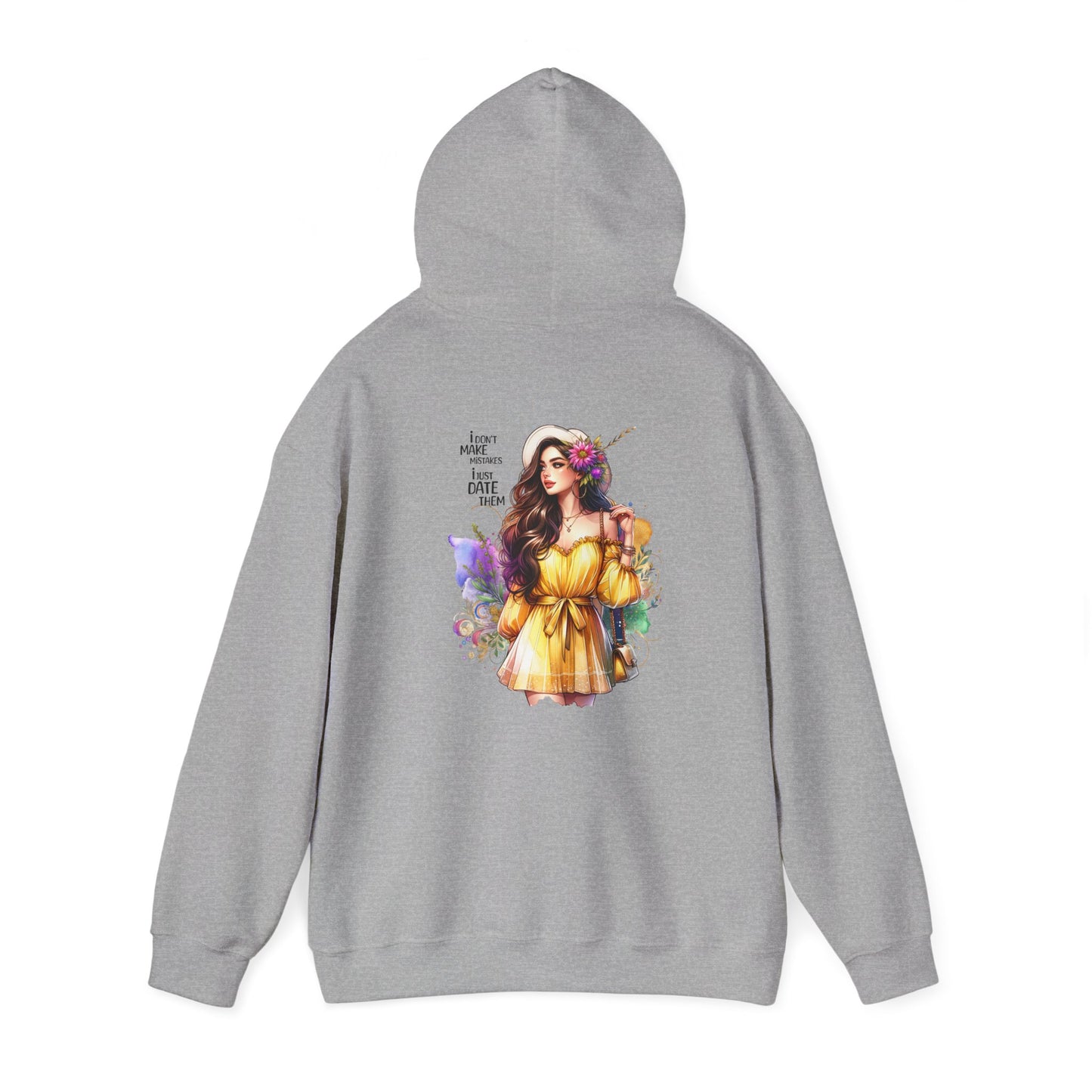 I Don`t Make Mistakes, I Just Date Them Vibrant Floral Art Hoodie - Unisex Heavy Blend Sweatshirt For Cozy Days, Ideal For Gift Giving, Casual Wear, Spring Celebrations