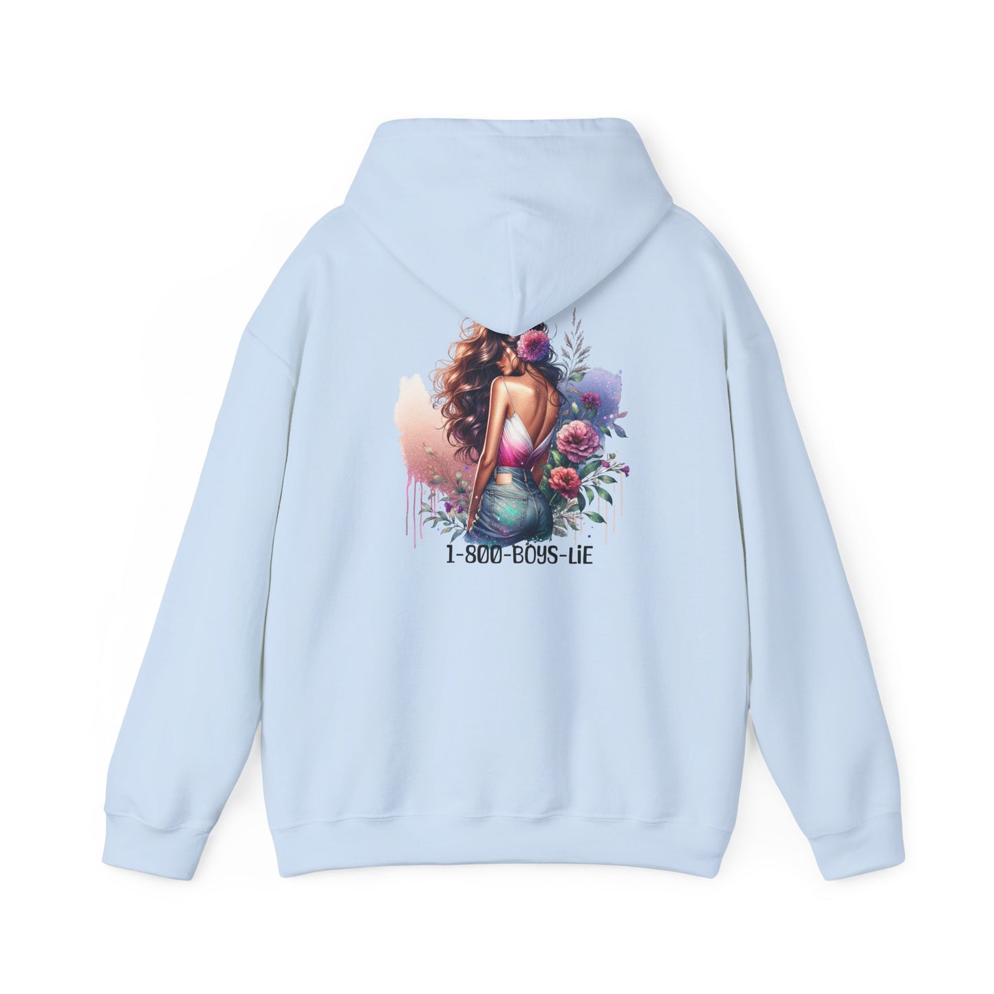 1-800-Boys-Lie Beautiful Floral Mermaid Hoodie - Unisex Heavy Blend™, Perfect for Cozy Days, Gifts, Beach Lovers, Everyday Wear