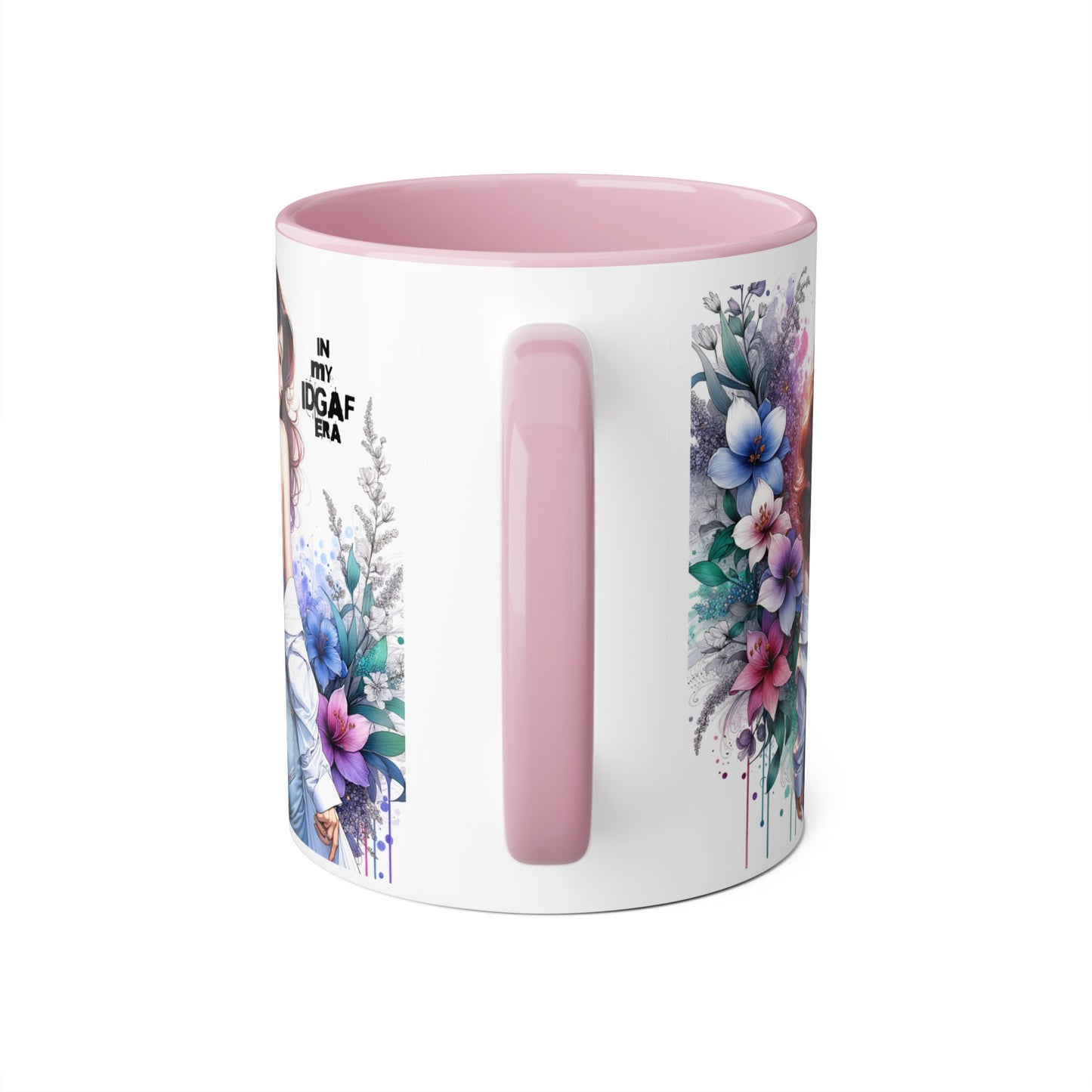 Floral Graphic Accent Mug, Gift for Her, Coffee Tea Mug, Unique Housewarming Present, My IDGAF Era