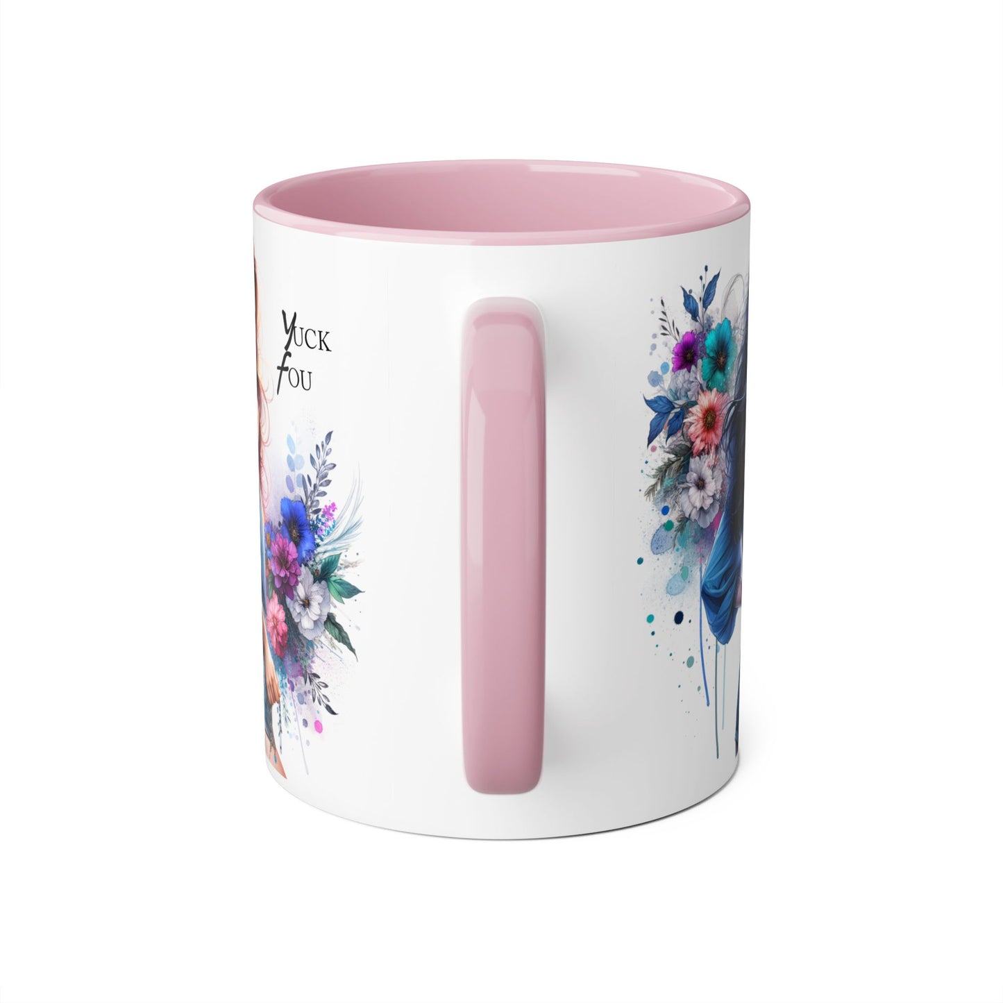 Yuck Fou Floral Graphic Accent Mug: Perfect Gift for Tea Lovers, Coffee Breaks, Home Decor, Inspirational Quotes, Mother's Day, Birthdays