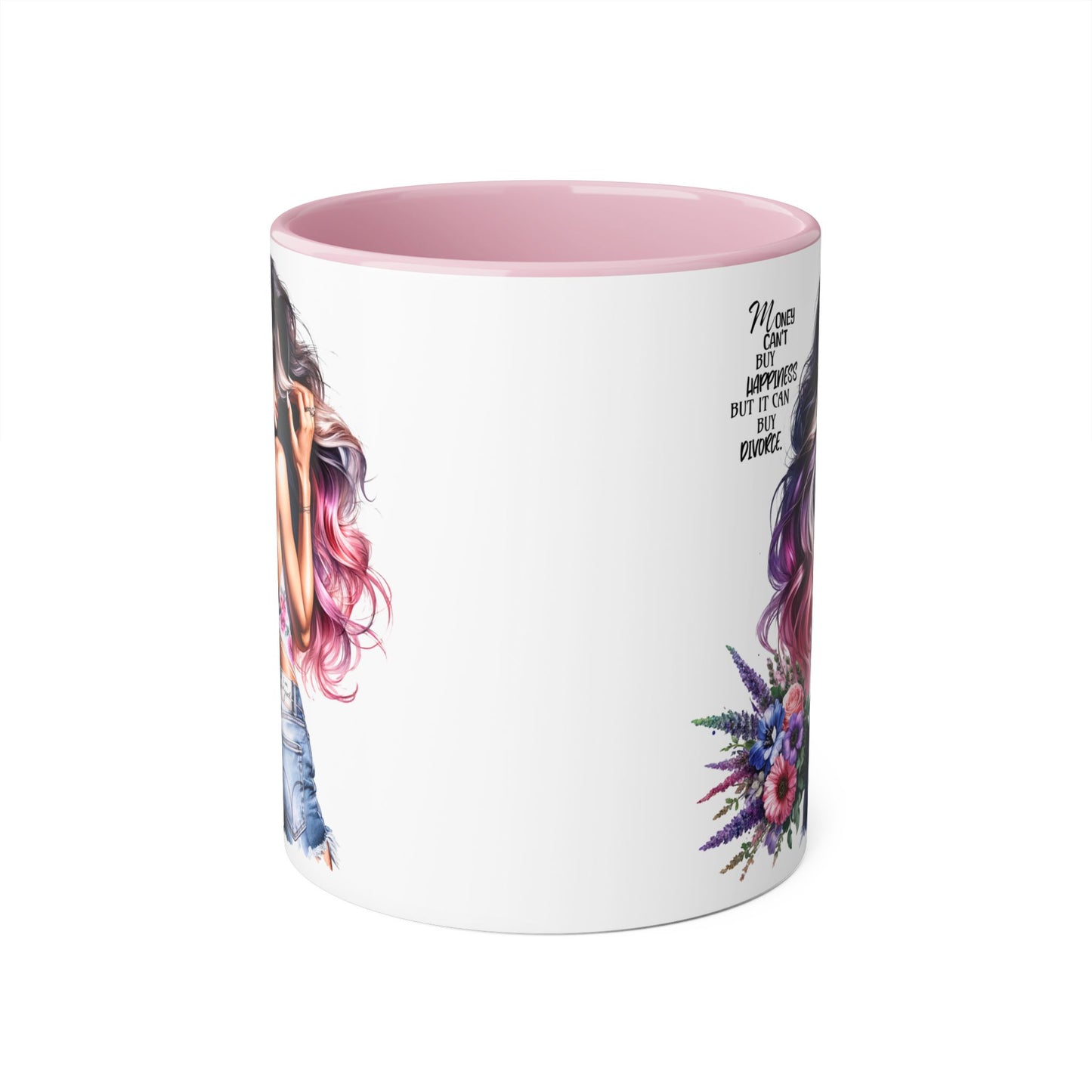 Mug - Money Can't Buy Happiness But It Can Buy Divorce Humoristic Accent Mug, 11oz