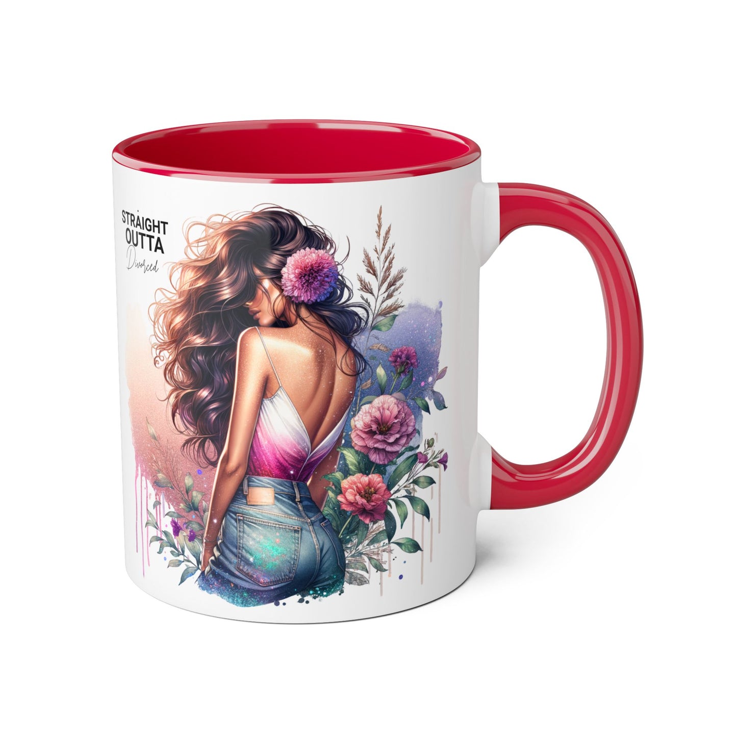 Straight Outta Divorced Humoristic Accent Mug | 11oz Ceramic Coffee Cup for Home, Gift for Friends, Unique Tea Mug, Birthday Gift, Self-Care Décor