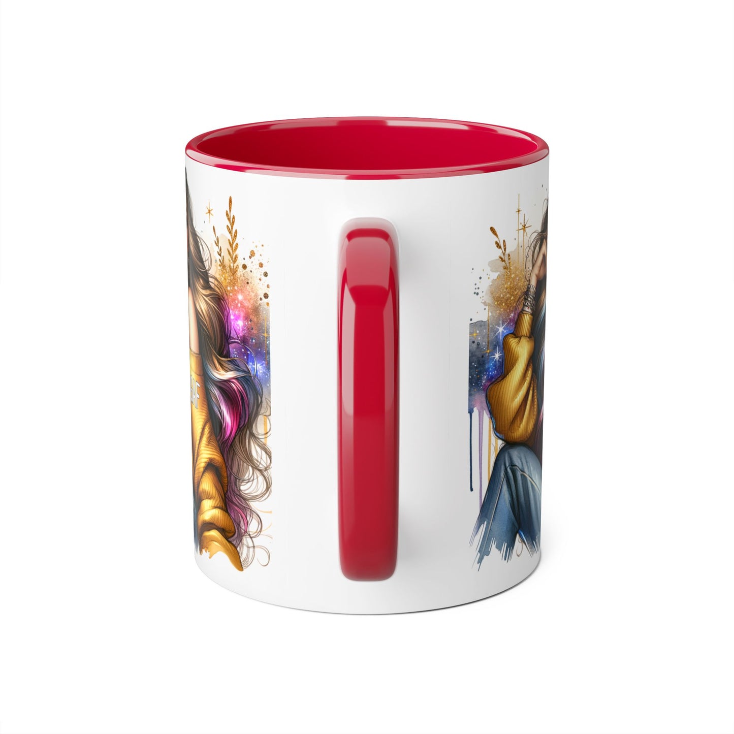 Chic IDGAF Accent Mug, Cool Coffee Cup, Trendy Drinkware, Stylish Gift, Artful Mug for Her