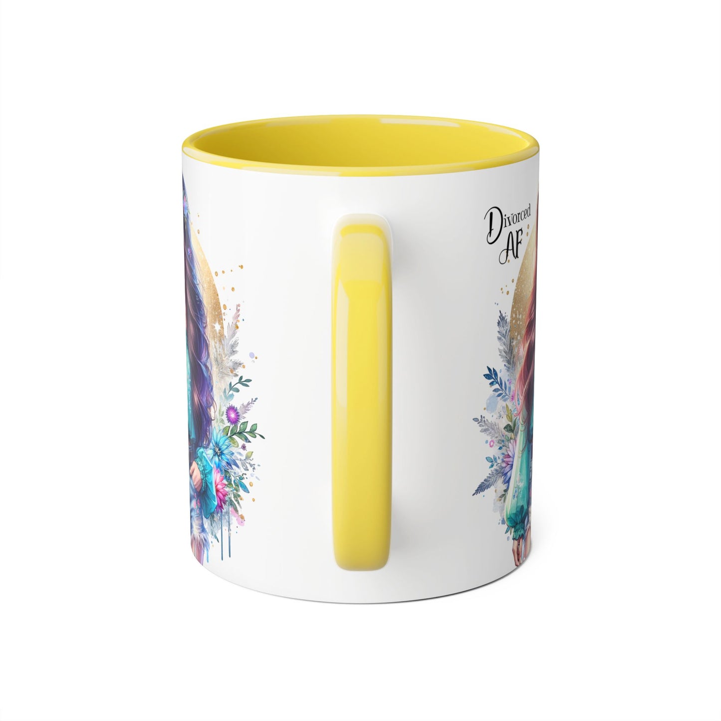Divorced AF Accent Mug | Inspirational Coffee Cup, Gift for Divorcee, Self-Care, Empowering Drinkware