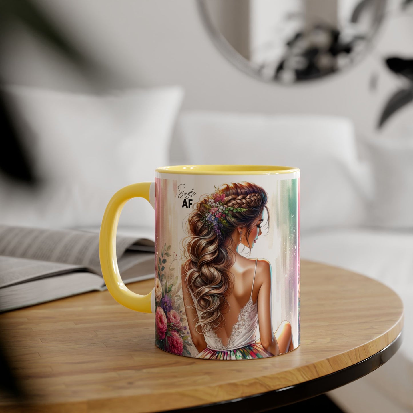 Elegant Floral Accent Mug - Perfect for Coffee Lovers, Gift for Her, Tea Time, Home Decor, Birthdays or Celebrations