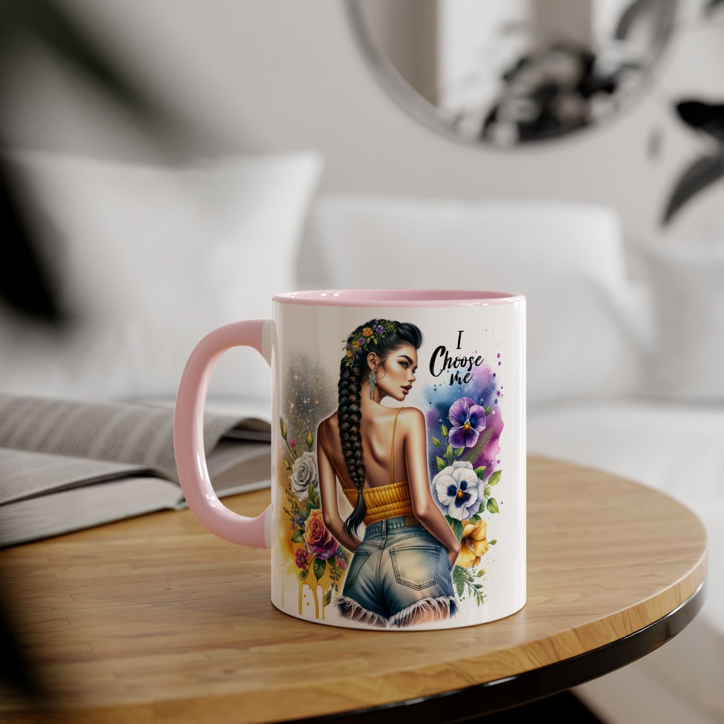 I Choose Me Empowering Accent Mugs, Coffee Cup for Self-Love, Inspirational Drinkware, Gifts for Her, Motivational Home Decor