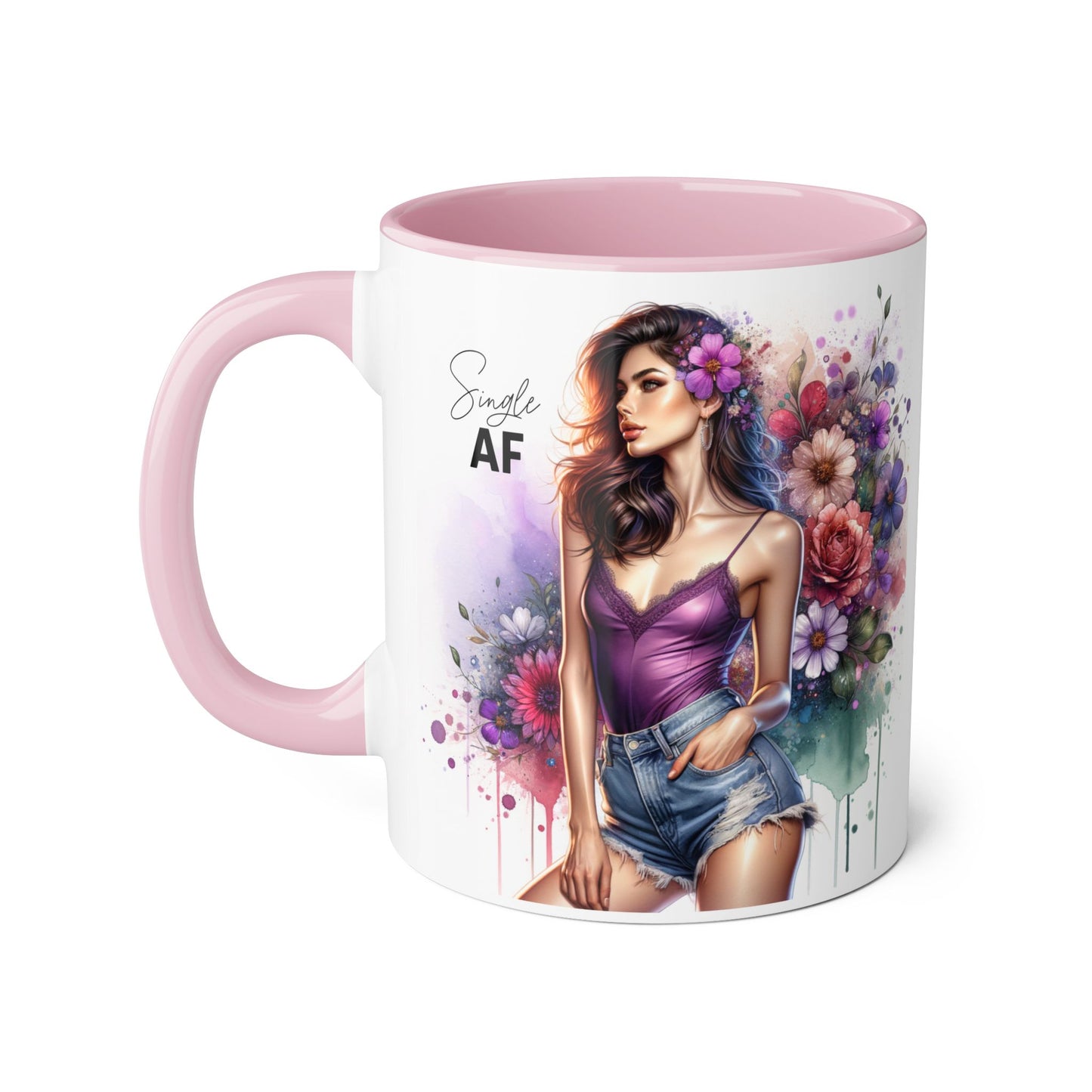 Floral Art Mug with Sassy Quote, Coffee Cup for Gifts, Tea Lovers, Home Decor, Mother's Day, Birthday