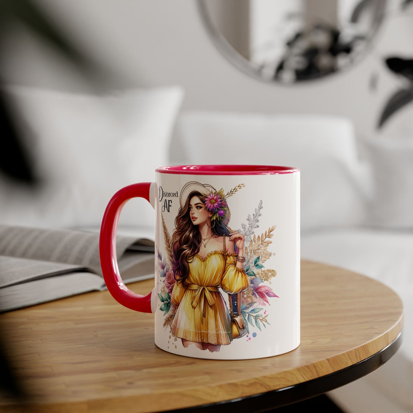 Divorced AF Accent Mug, Empowering Coffee Cup, Self-Love Gift for Her, Unique Birthday Present, Motivational Drinking Vessel