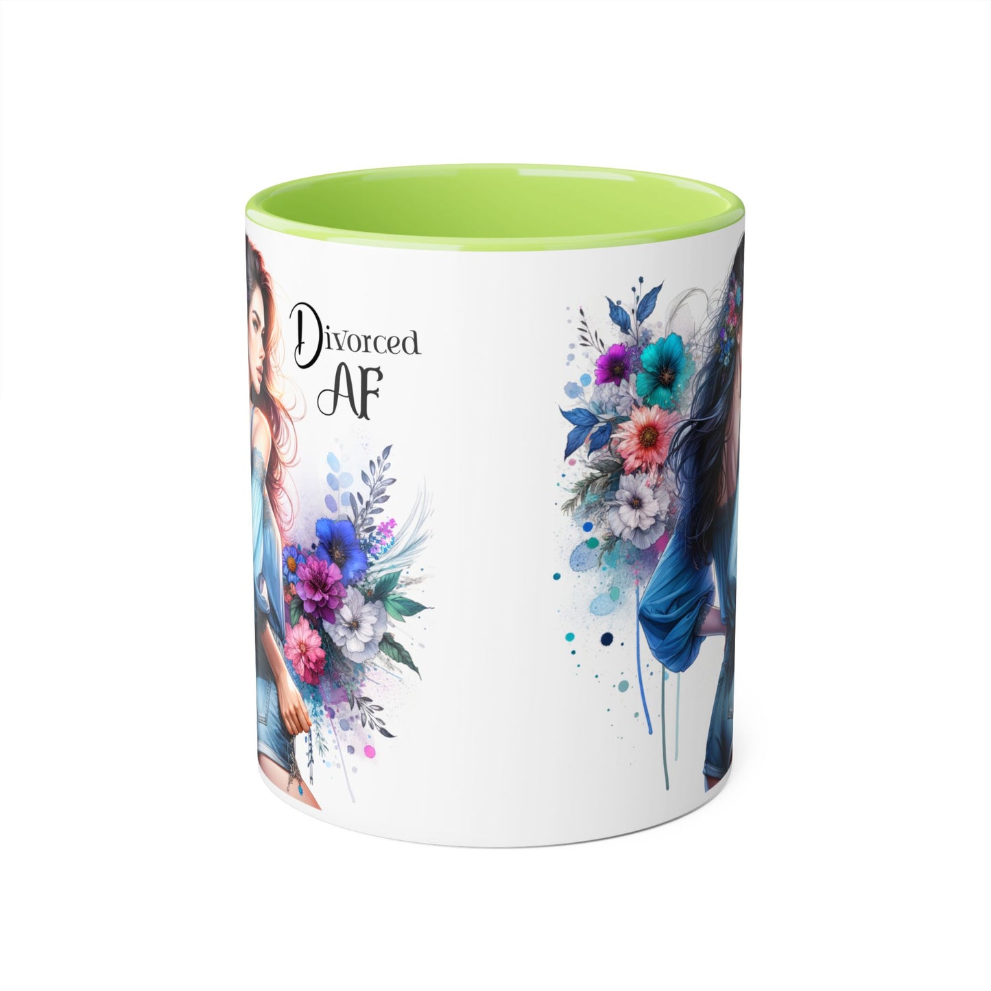 Divorced AF Accent Mug, 11oz Coffee Cups, Empowerment Gift for Newly Divorced, Funny Divorce Mug, Motivational Kitchen Decor