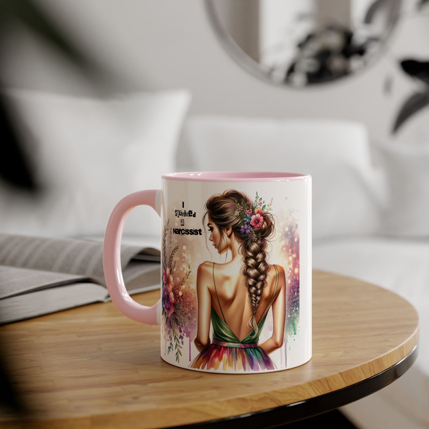 Colorful Floral Accent Mug